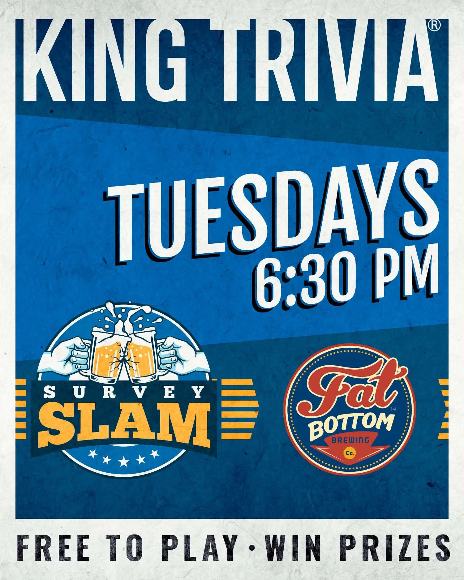 Tuesday Survey Slam Game Night at Fat Bottom Brewing
