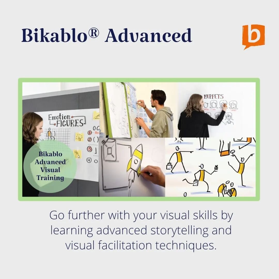 Once your feel confident in the foundations of visualization, the next step for you might be applying your visualization skills to storytelling or to capture conversations or presentations in real time. In bikablo advanced, we help you level up and e