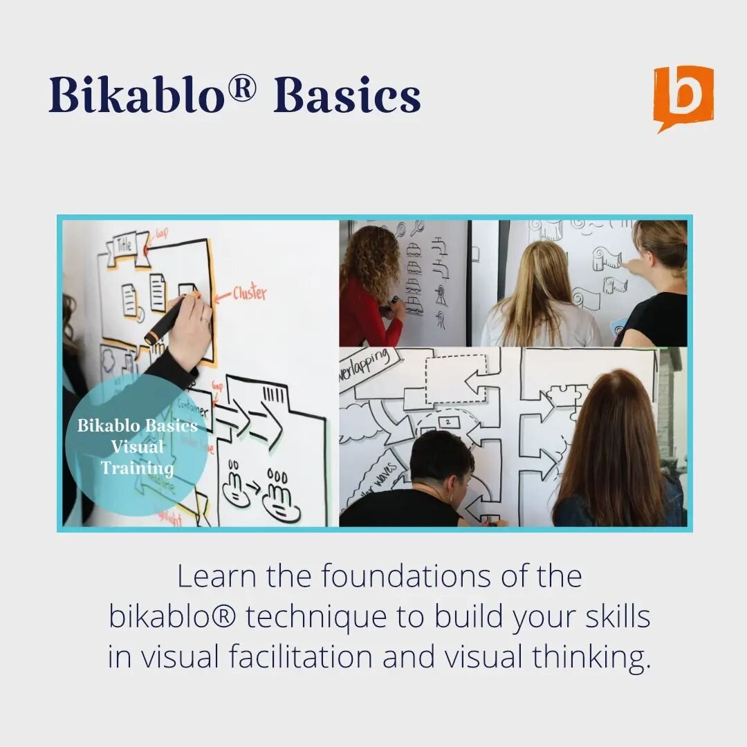 Hang out with me for 2 full days of visualization, creativity, experiential learning, and fun. If you use whiteboards or flipcharts in your work and want to use them more strategically to engage others and support processes, bikablo basics training i