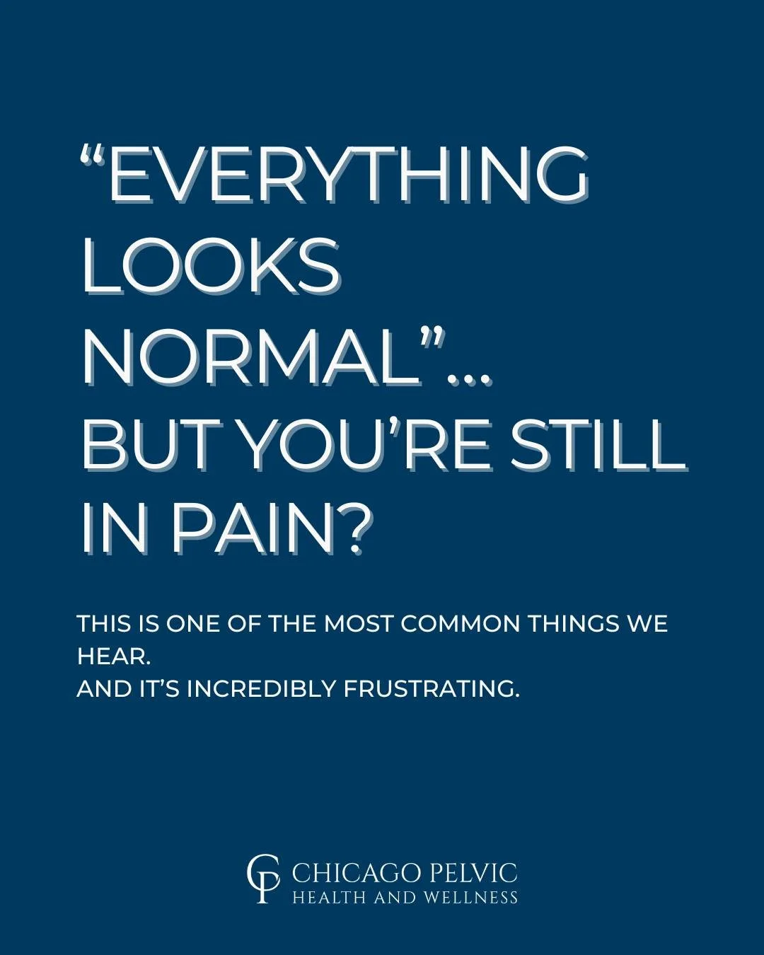 If you&rsquo;ve been told everything looks &ldquo;normal&rdquo;&hellip;

but you&rsquo;re still dealing with pain

you&rsquo;re not making it up.

We work with conditions like endometriosis, vulvodynia, vaginismus, and chronic pelvic pain every day.
