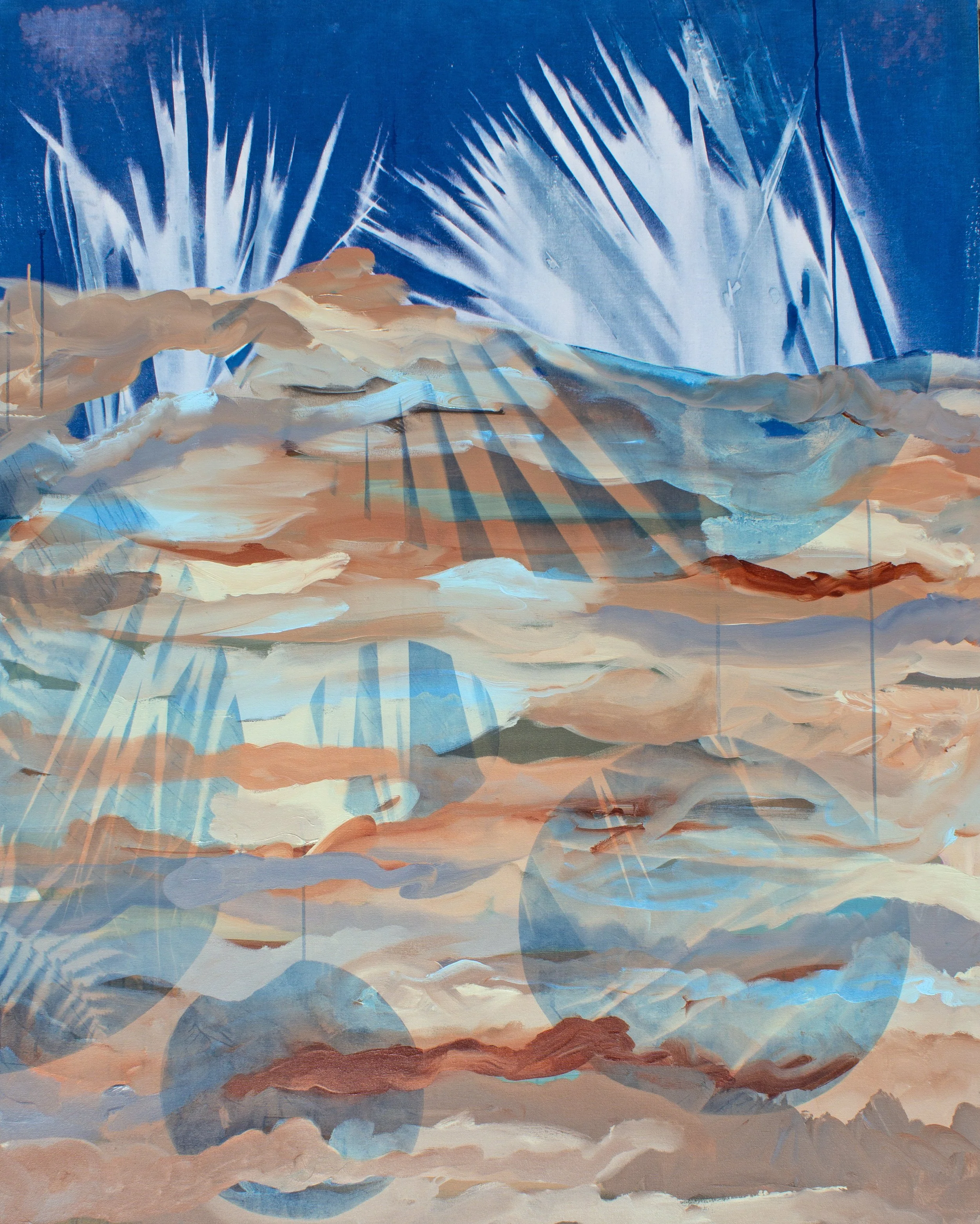 Billbong
60" x 48"
acrylic and cyanotype on canvas 