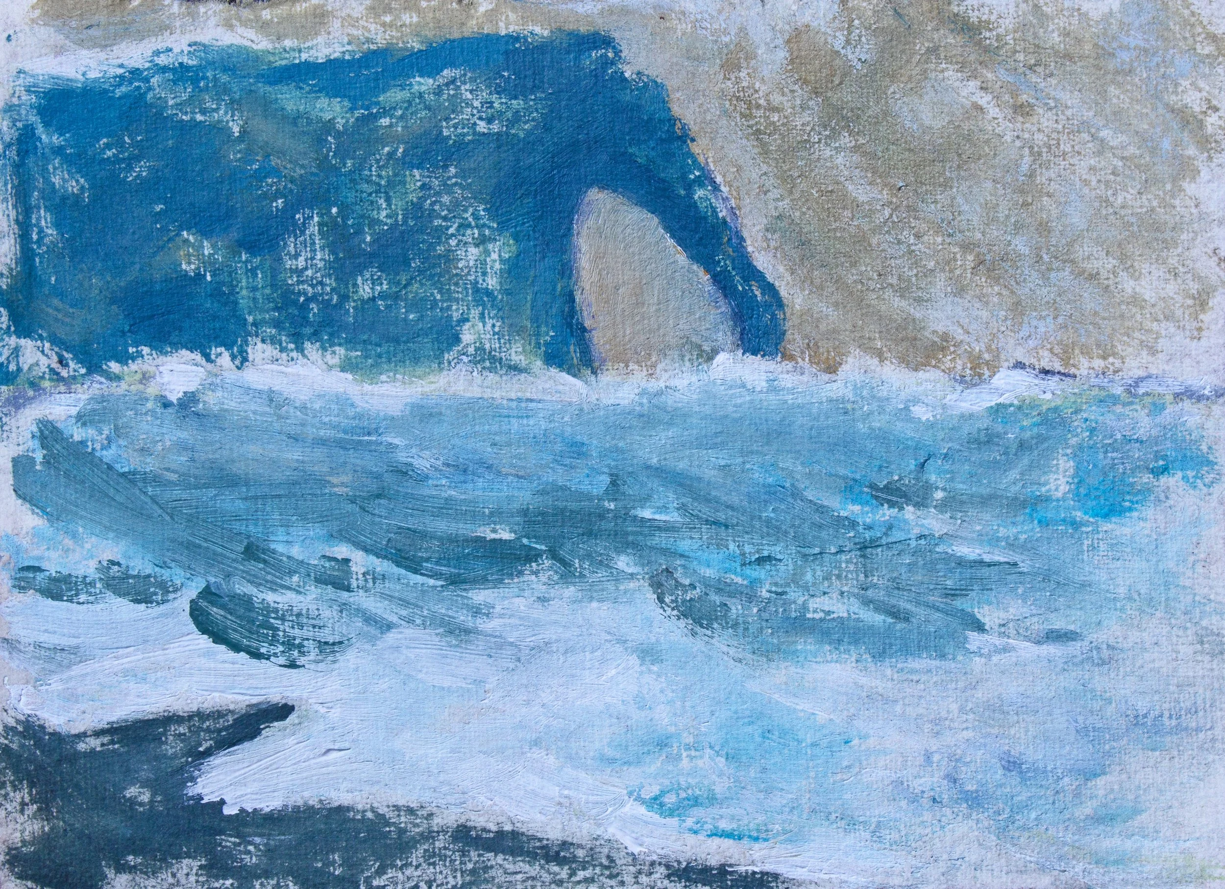 Etretat Cliffs 
6" x 8"
acryilc on handmade paper