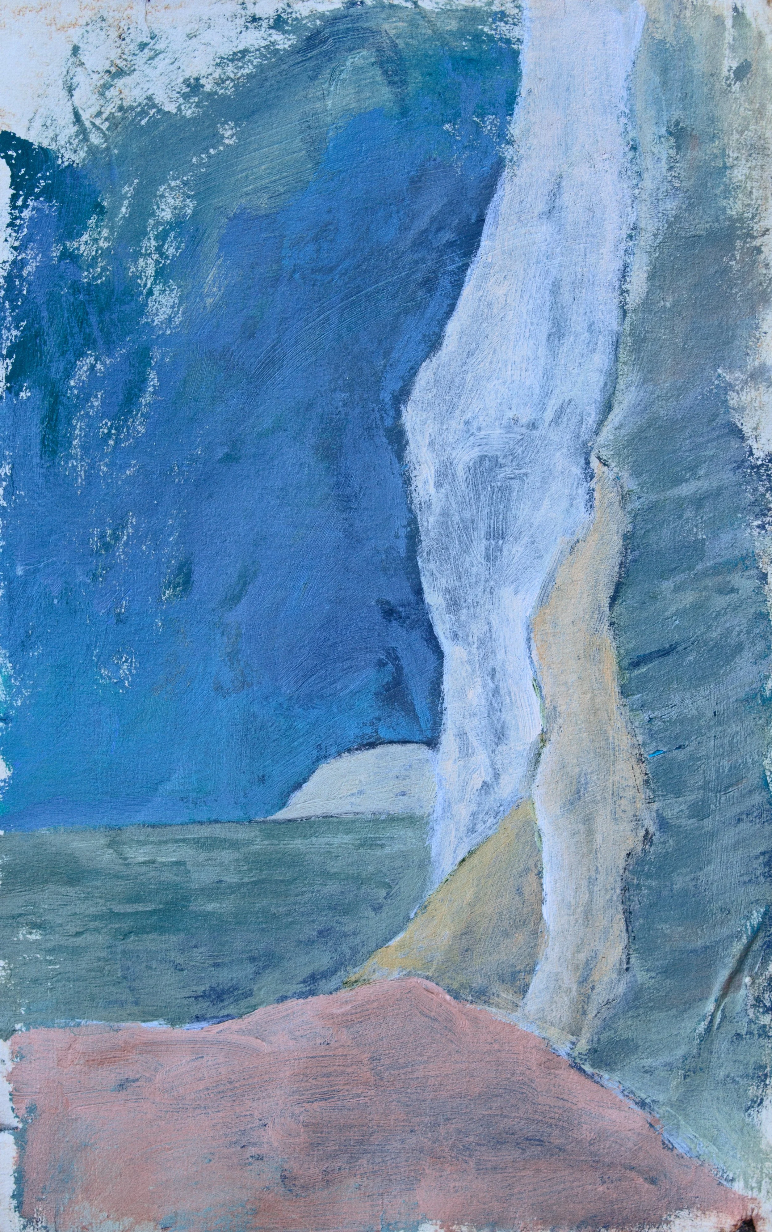 Past the Cliff
12" x 8"
acrylic on handmade paper