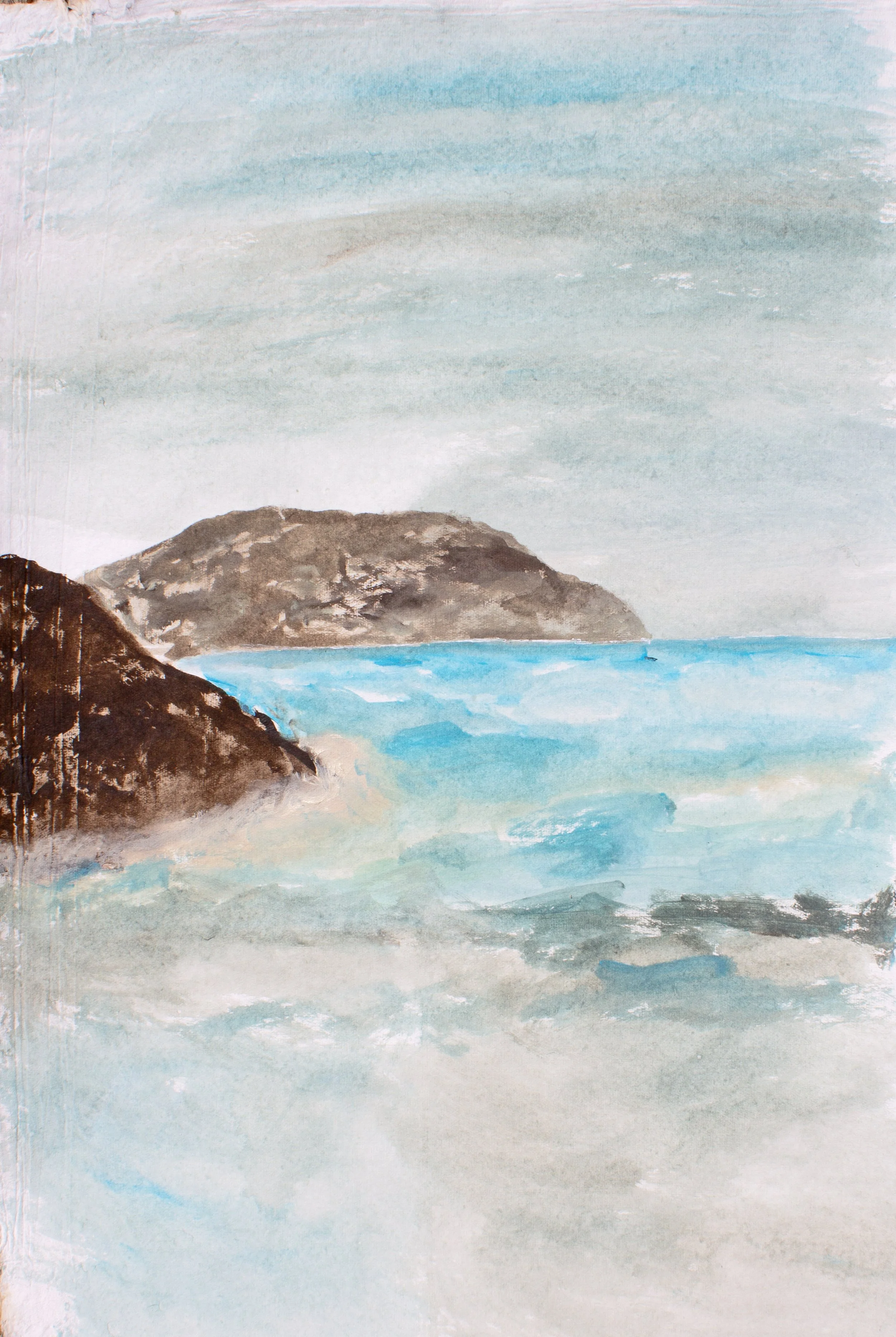 Ocean Cliff
17" x 26"
acrylic on handmade paper 