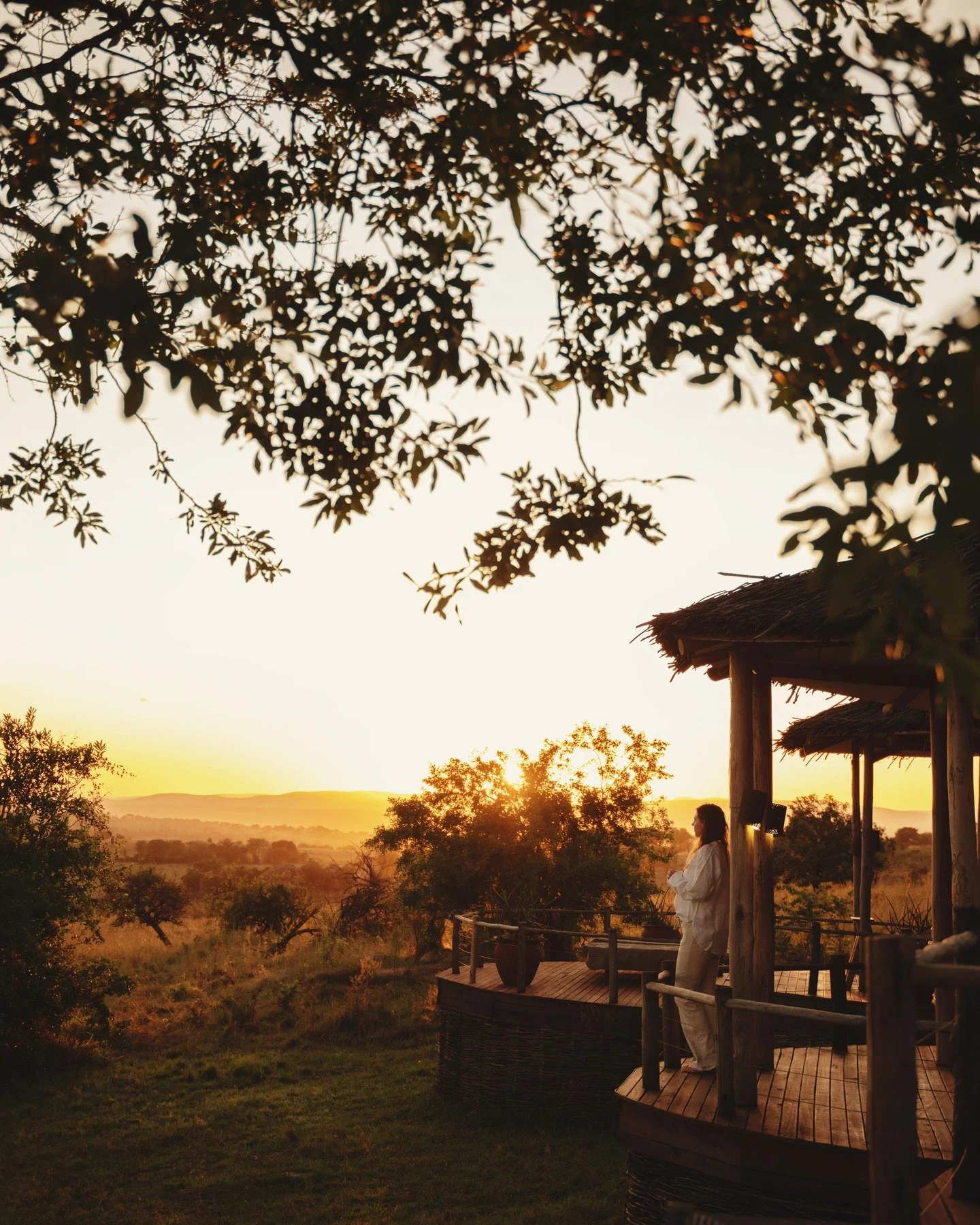 Before sunrise at Mkombe&rsquo;s House. Birds everywhere, all talking at once. A lion&rsquo;s call still echoing across the plains. Awake before anyone else, tea in hand, watching the view open out &mdash; pale and wide; the Serengeti, all yours for 