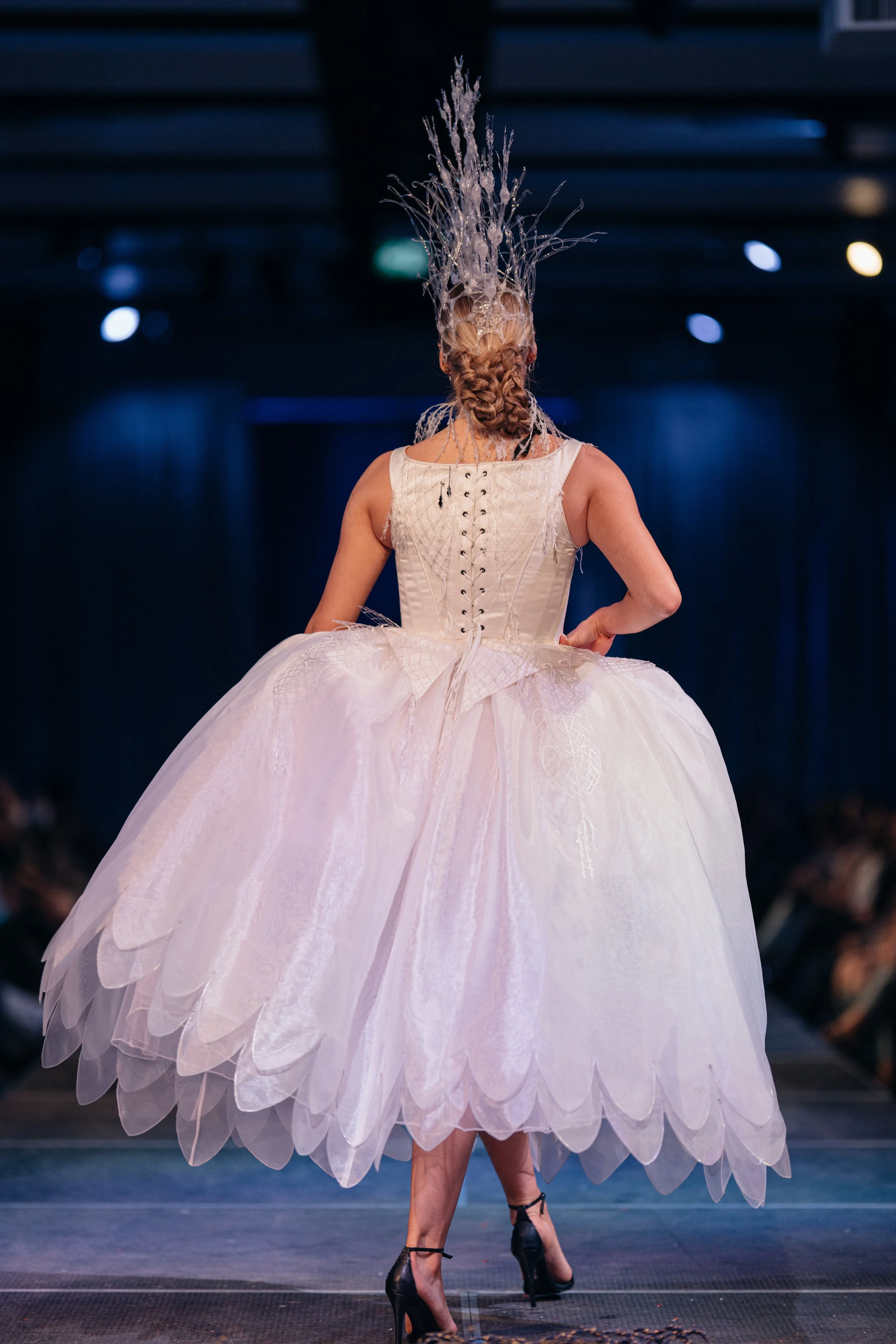 "Wedded to Plastics"
photo credit Kelly Hofer
worn by Abby Huising 
Awaken New Depths - Future Oceans International's sustainable fashion event 2024