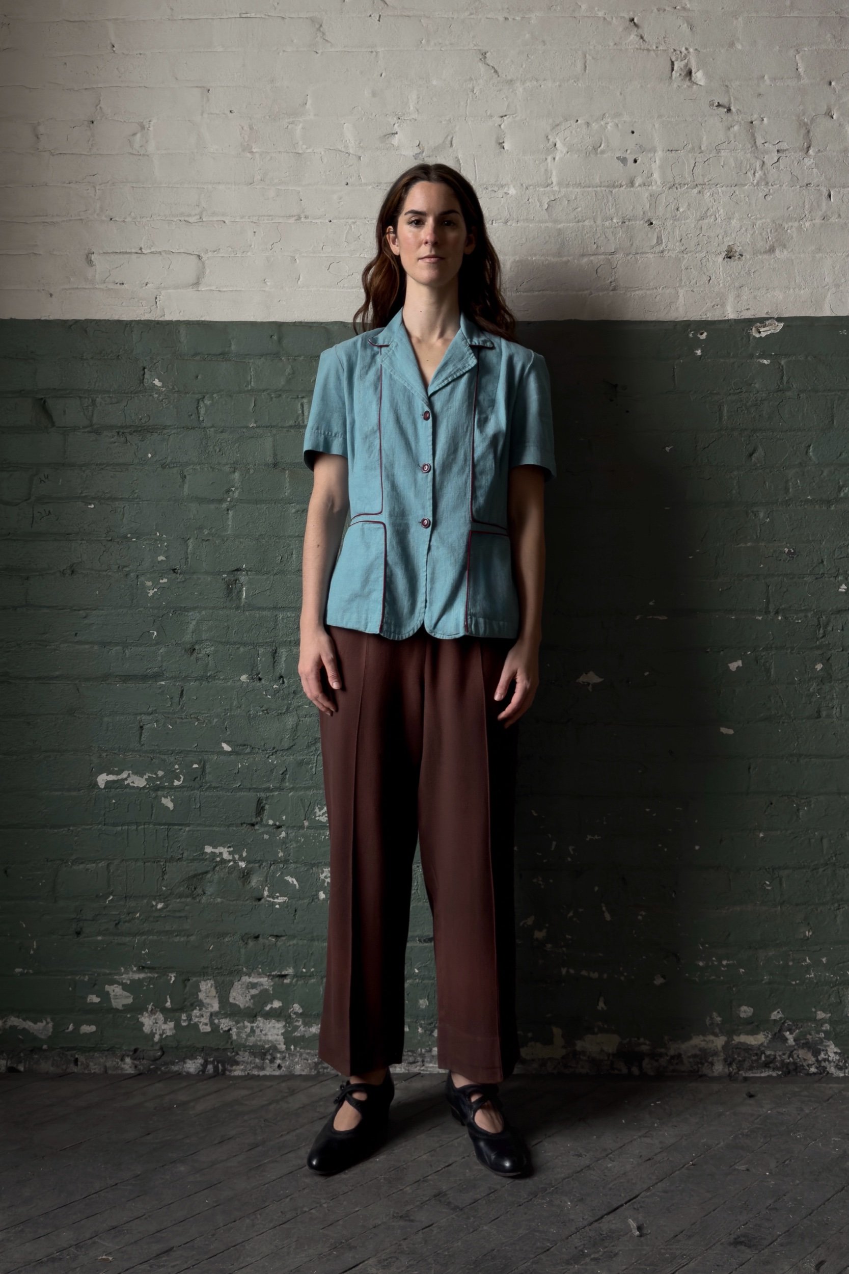 1940s Sky Blue Women’s Sportswear Blouse