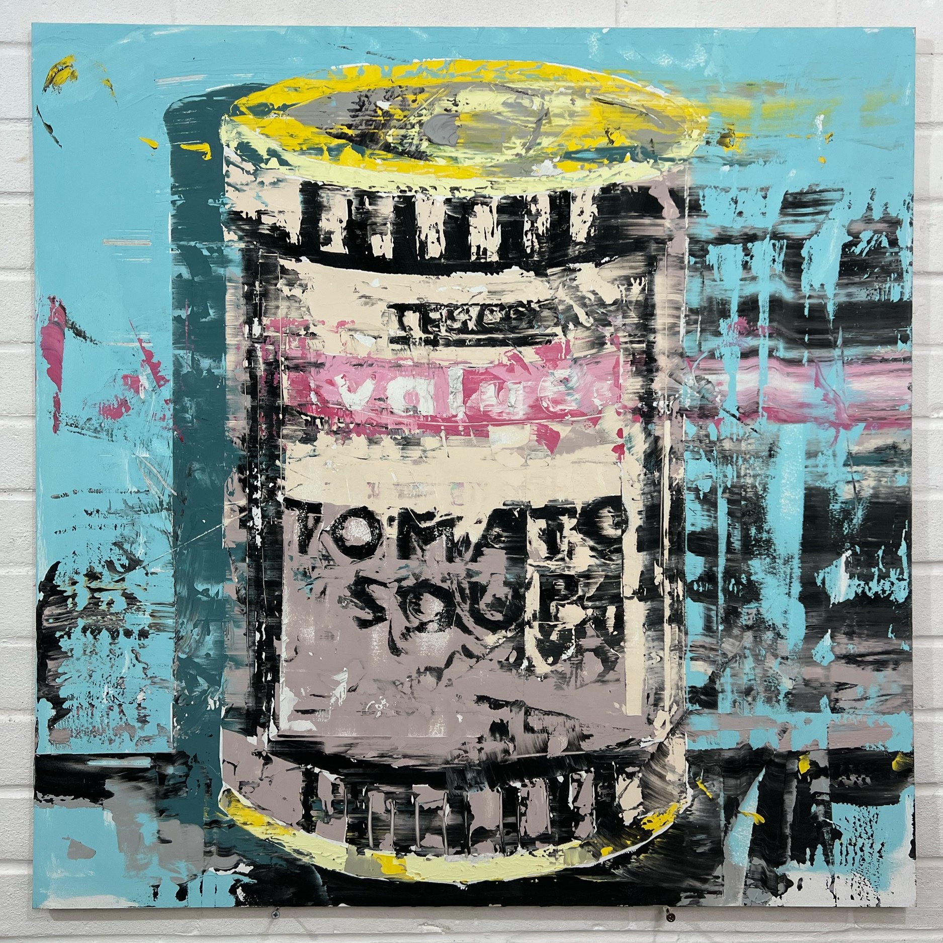 "A weekly visit"
Mixed media on board 90cm x 90cm
Prints available