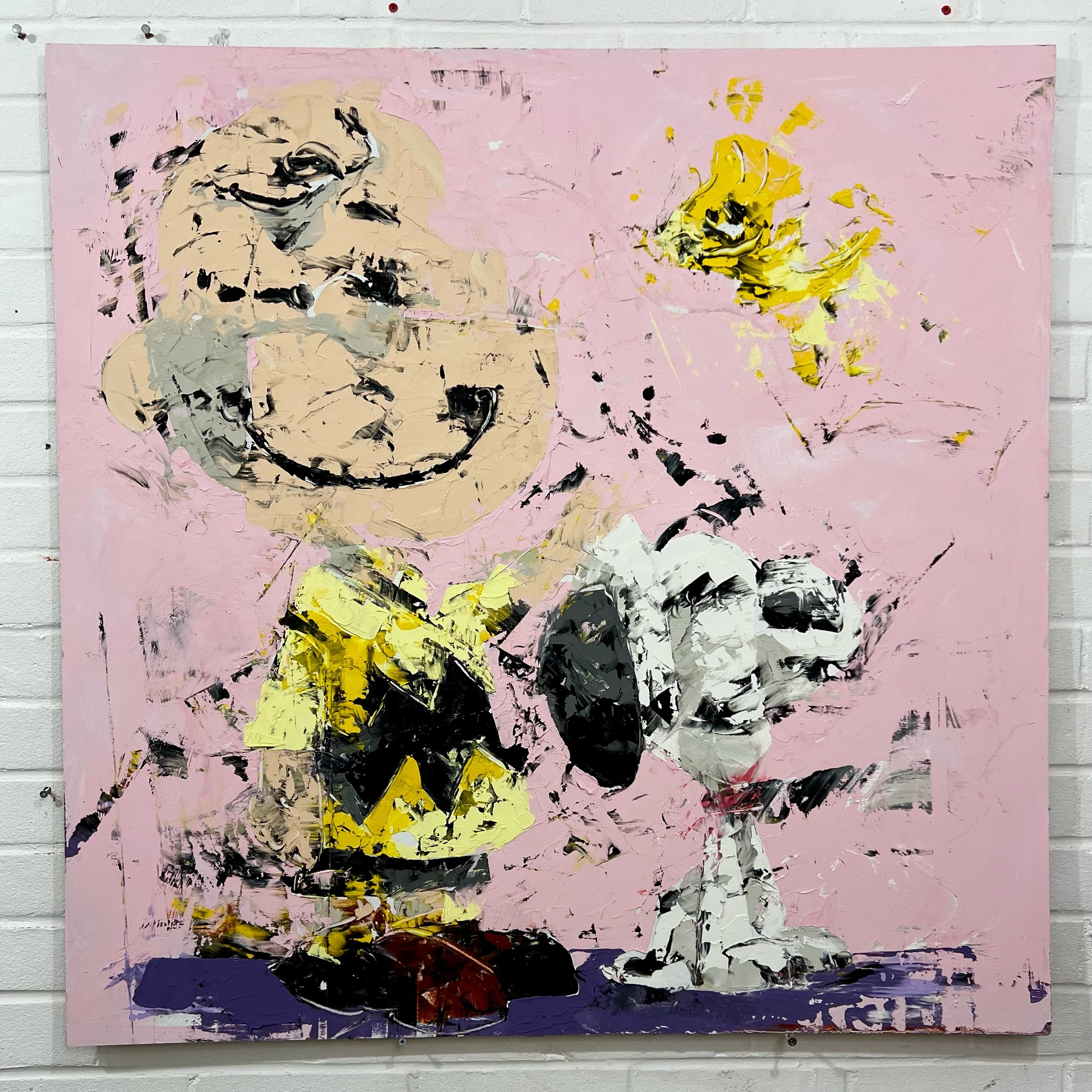 "Pink skies"
Mixed media on board 100cm x 100cm