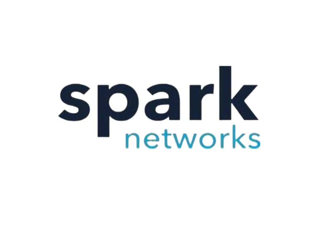 Logo for Spark Networks, with the word 'spark' in large black letters and 'networks' in smaller blue letters underneath.