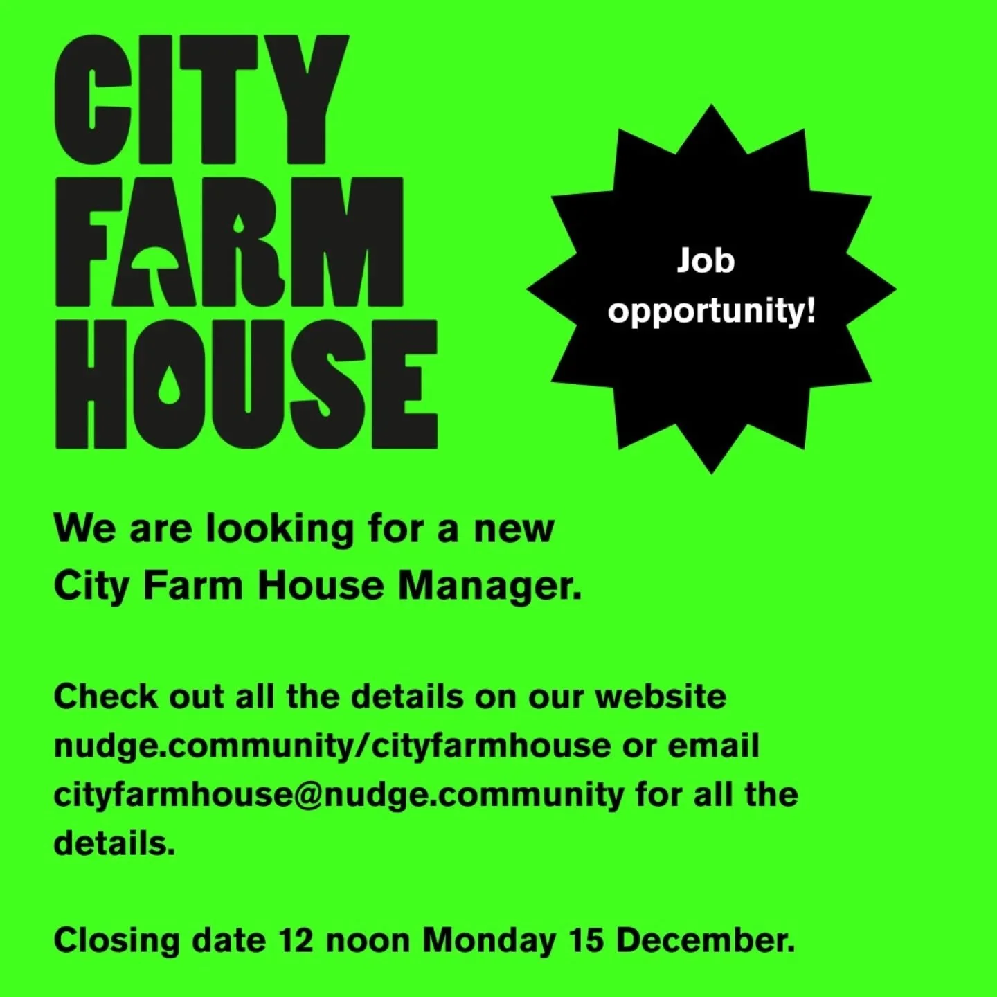 Could you be our next City Farm House Manager?

If you have a passion for mushrooms and leafy greens, hands on experience and would love to lead the running of the @city.farm.house based in one of the newest and most unique spaces in the city - check