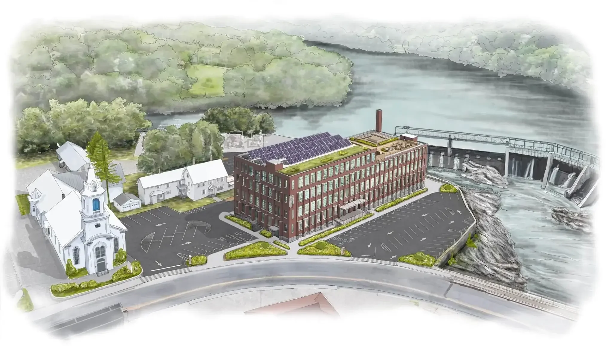 The Skowhegan boutique hotel and Kennebec River Gorge in downtown Skowhegan Maine