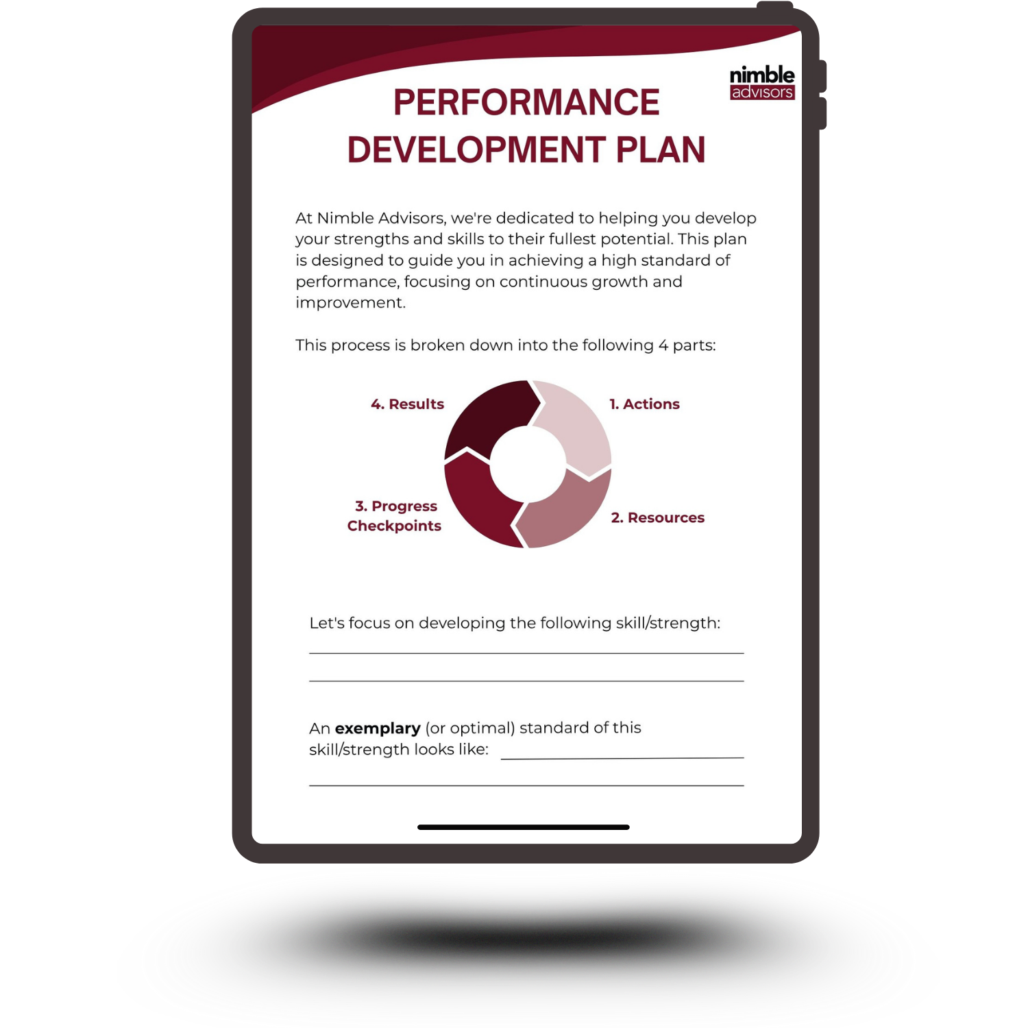 Performance Development Plan Template — Nimble Advisors