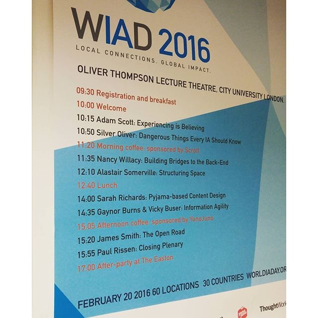 Running order for #WIADayLDN16