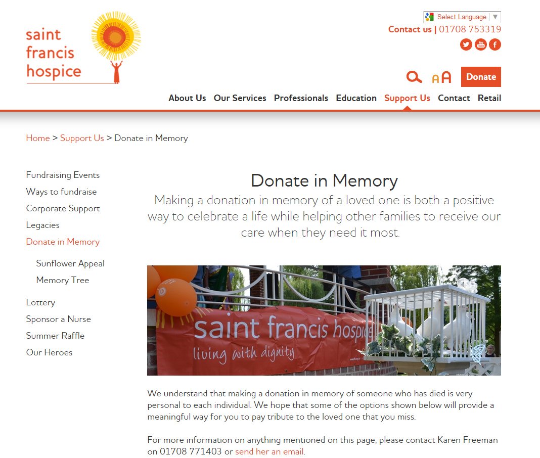 Copywriting for St Francis Hospice
