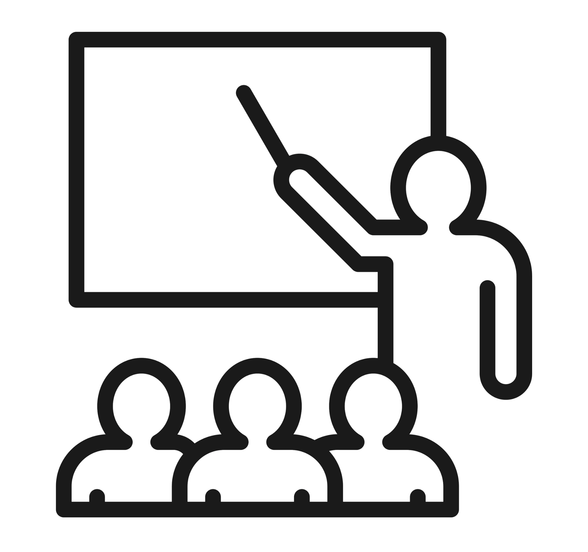 Icon of a truck with a group of people underneath, suggesting logistics or transportation for a community or workforce.