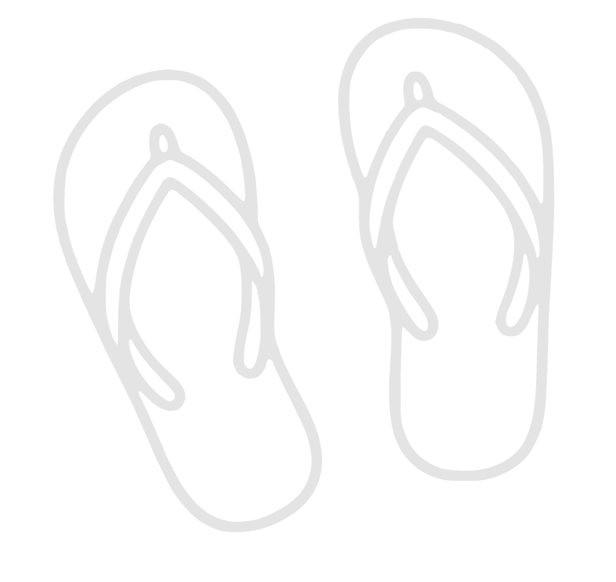 Outline of three banana peels on a black background with white lines.