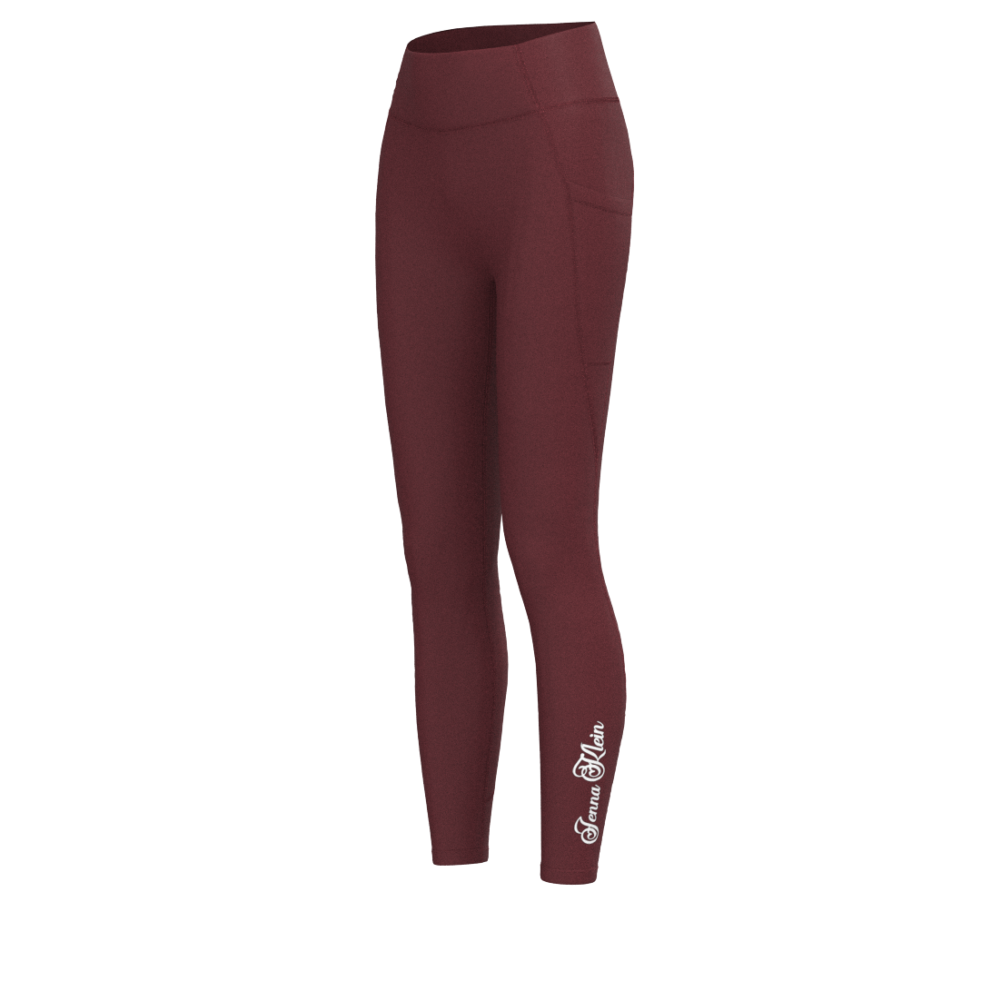 2026 JKC Wine No-Front Seam Pocket Legging 