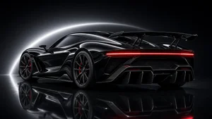 Gloss-black Roadster-style concept illustration, not Tesla's car