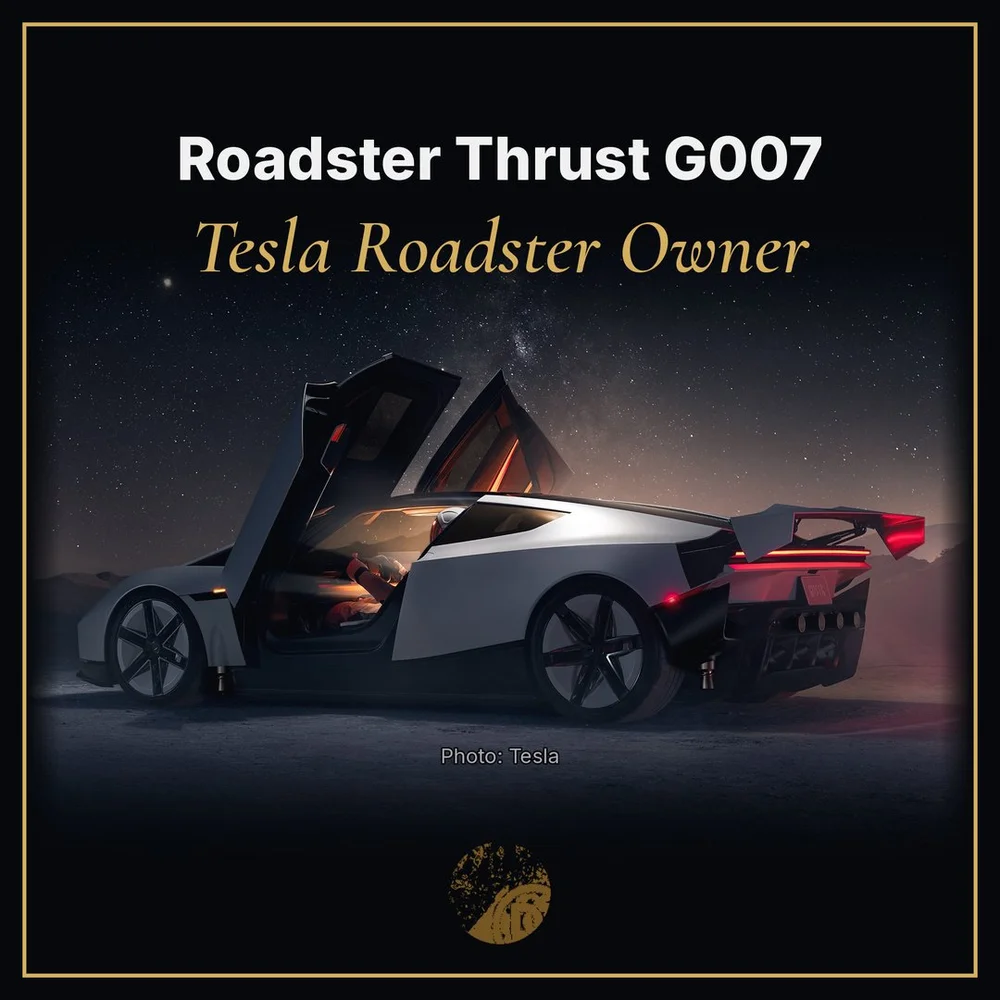 Roadster Thrust G007, Tesla Roadster Owner. Photo: Tesla.