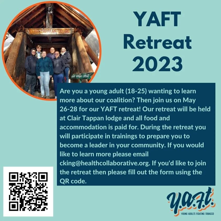 If you or someone you know are a young adult living in the Gold Country region of California and would like to become a health advocate for your community, then join us this May for our YAFT retreat!

During this retreat, you will participate in trai