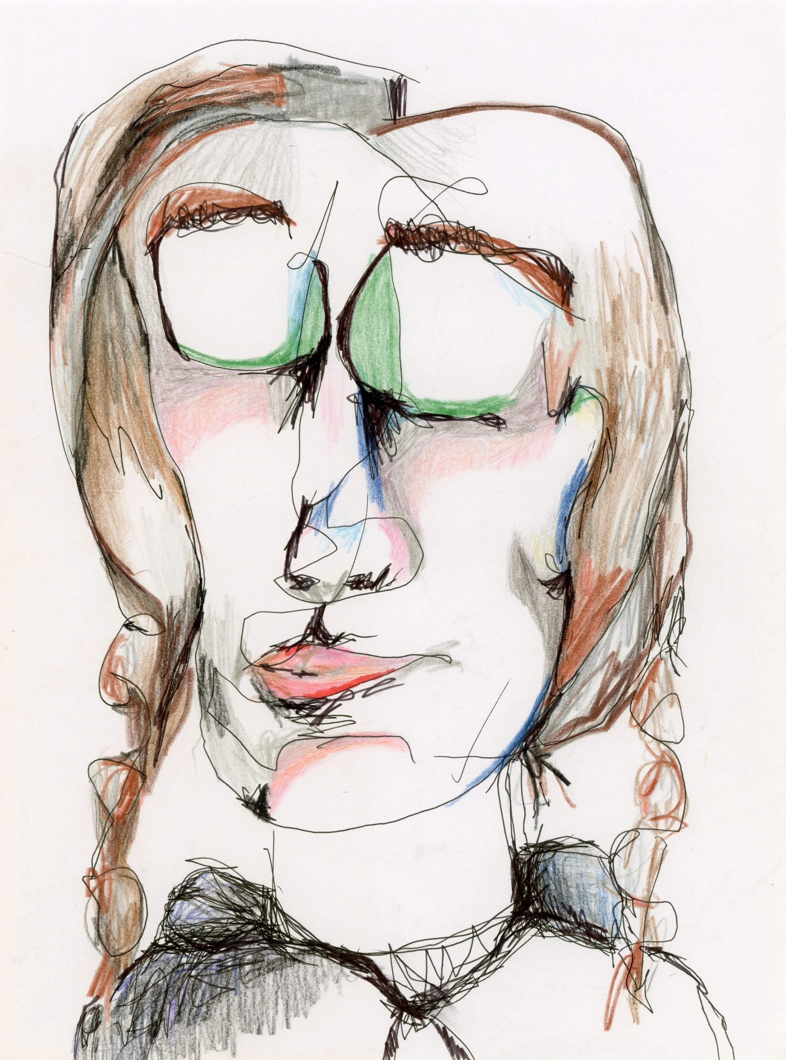 Self-Portrait (Colored pencil abstract)