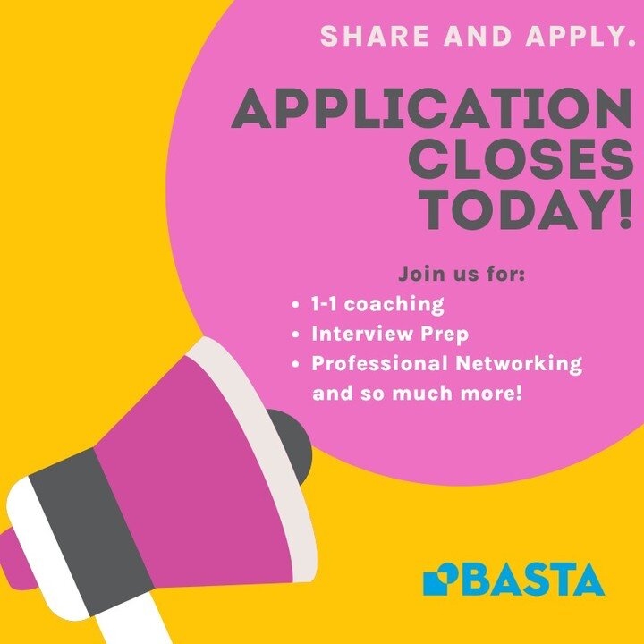 This is it! The 2023 Winter Basta Fellowship Application deadline is tonight at 11:59pm EST!

If you or someone you know is a first-gen college student seeking full-time employment after graduation, and on track to graduate with a Bachelors Degree be