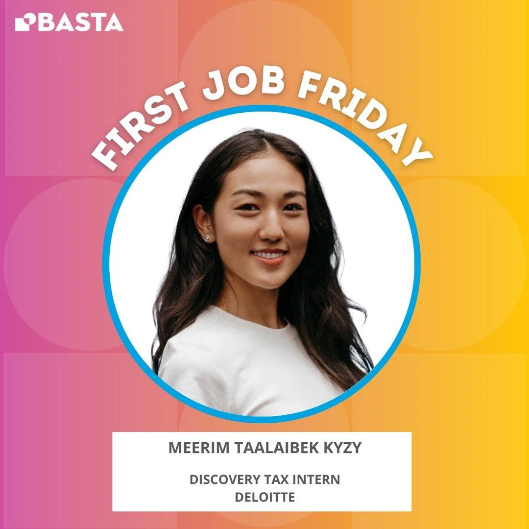 Basta is proud to celebrate Meerim Taalaibek kyzy, who has accepted an offer to join Deloitte’s Discovery Tax Internship! 💼✨
“A huge thank you to Renee Morrison-Durrett for her guidance during a last-minute mock interview and for helpin