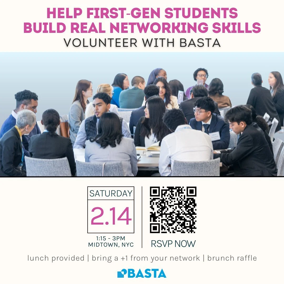 🏙️ NYC professionals: Want to make a real impact in just one afternoon?

Join us on Saturday, February 14th, for a hands-on volunteer workshop supporting first-generation college students as they prepare to launch their careers. You&rsquo;ll help Fe