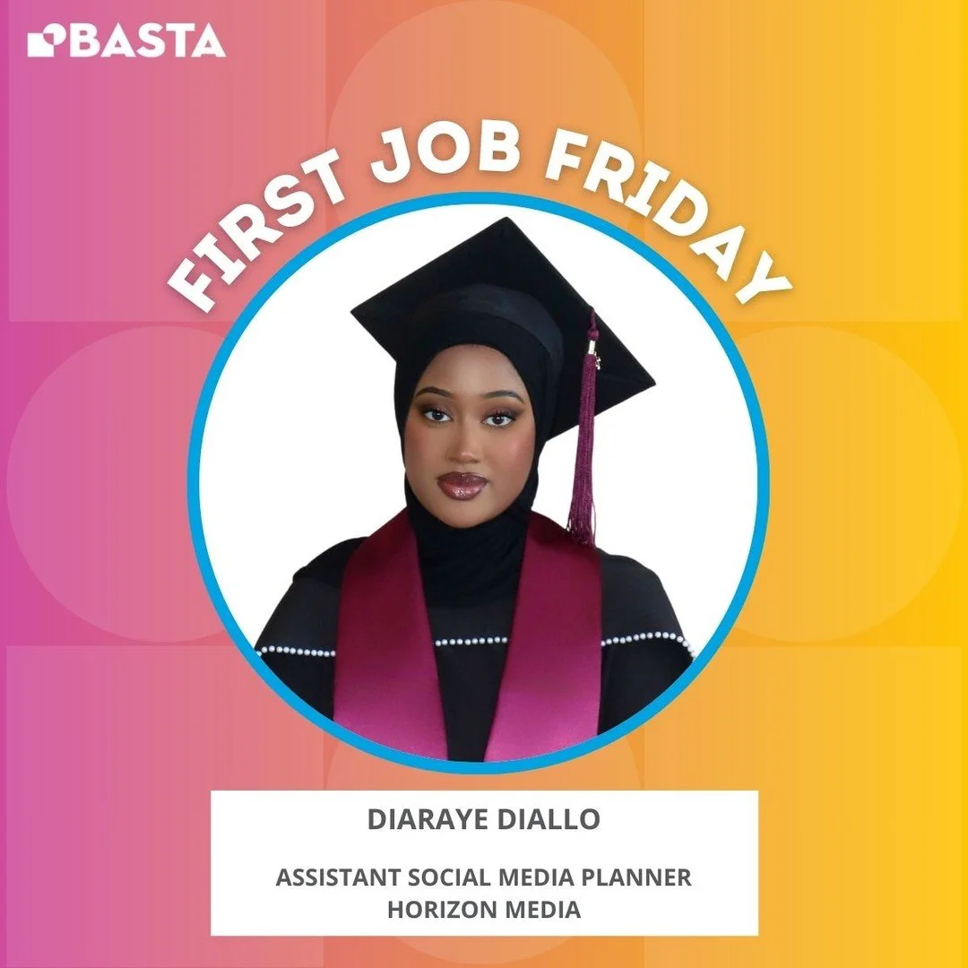 🎉 First Job Friday spotlight: Diaraye Diallo

We&rsquo;re excited to celebrate Diaraye Diallo who has officially accepted a role as Assistant Social Media Planner at @horizonmediainc, a huge milestone and the start of an exciting career in media and