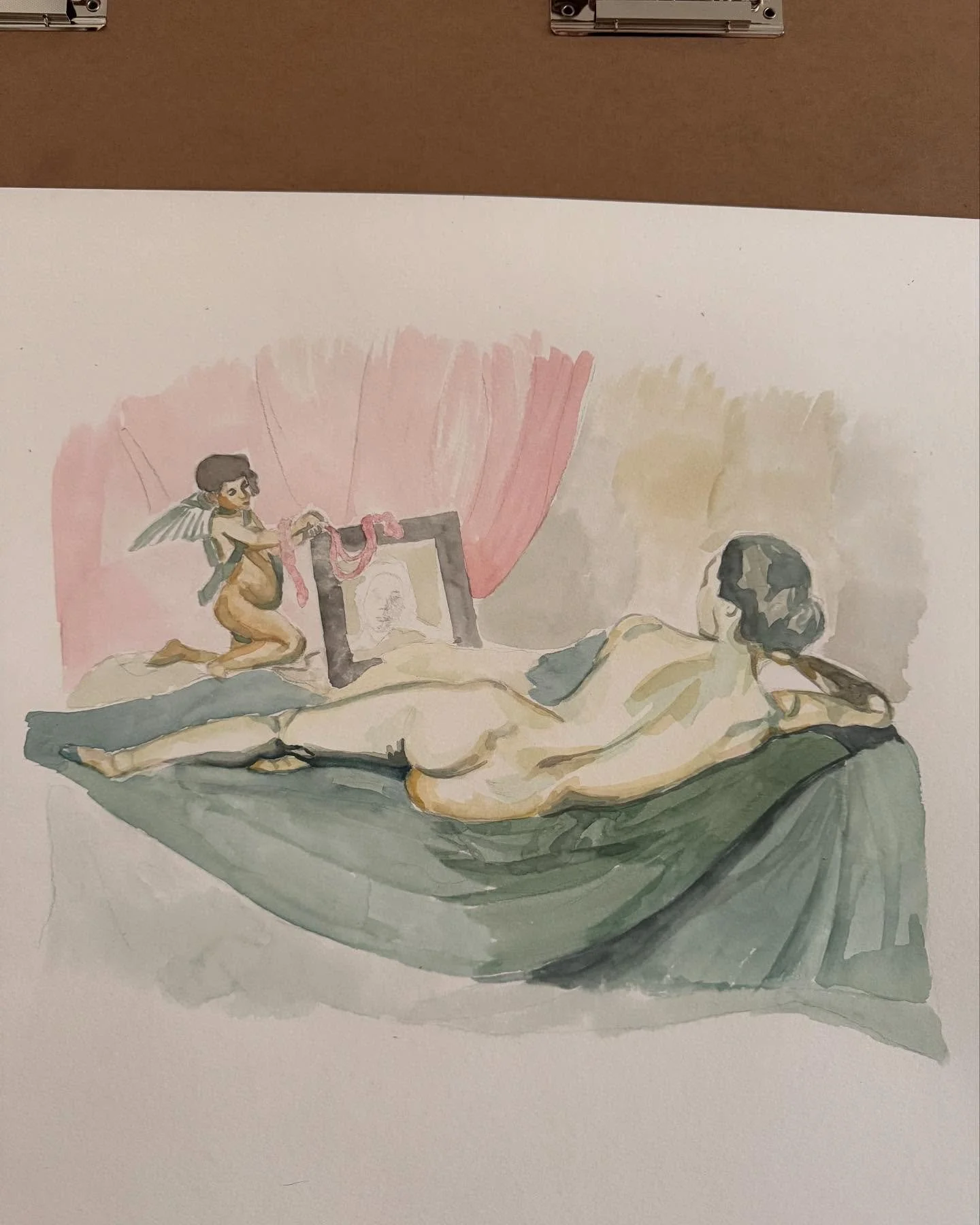 What I see when leaving my apartment to go stare at excel for the work day 😭

#wip #watercolorartist #renaissancerevival