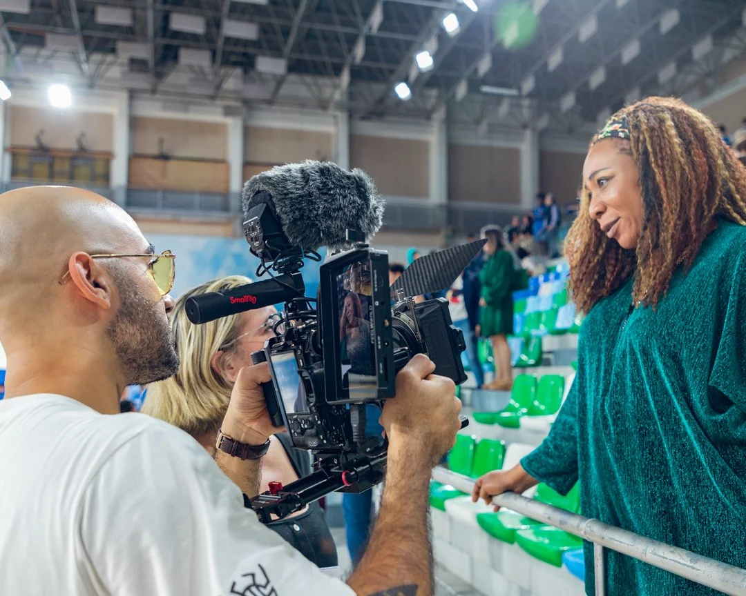 Filmmaker at a corporate event in Spain.