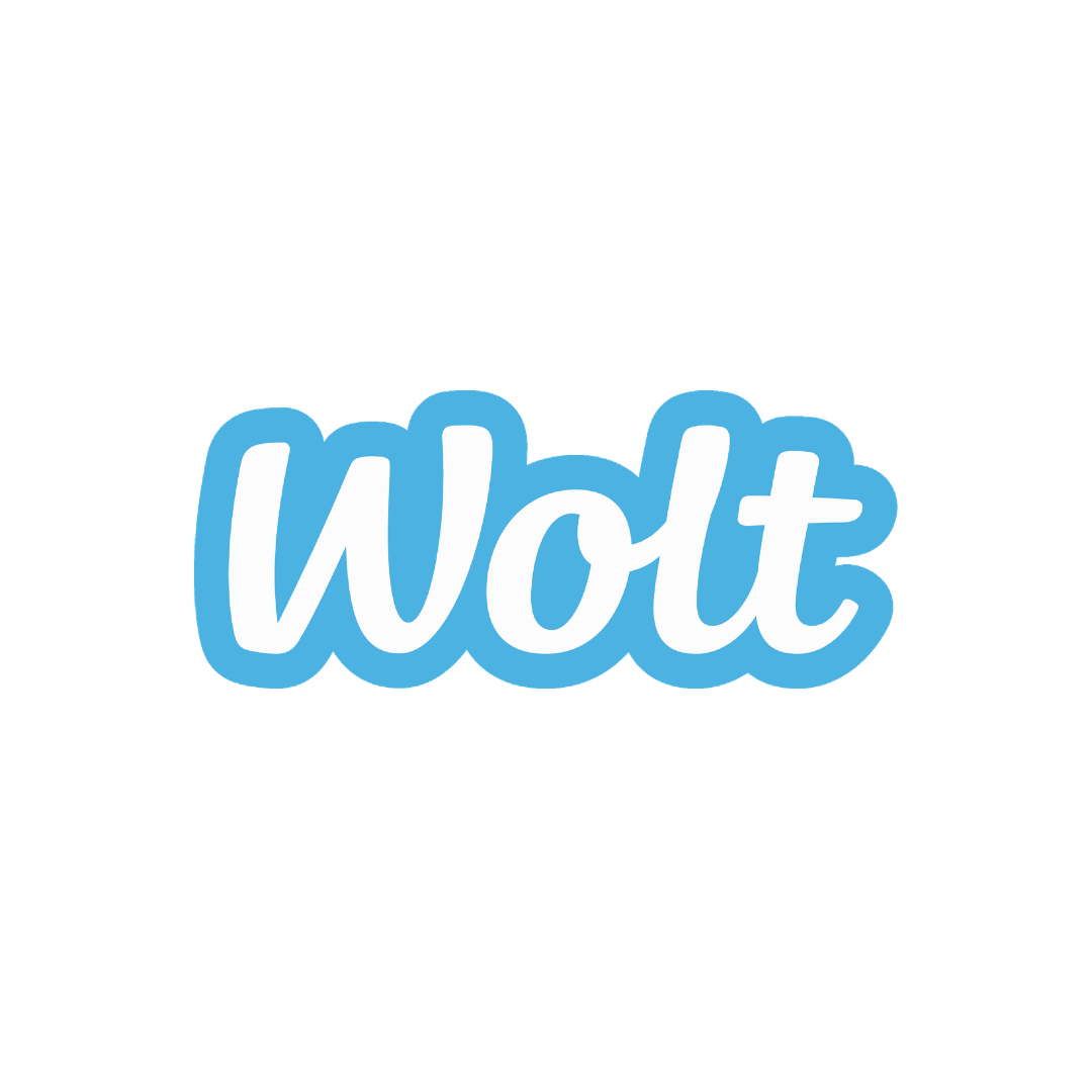 Wolt logo, empresa con la que hemos trabajado.