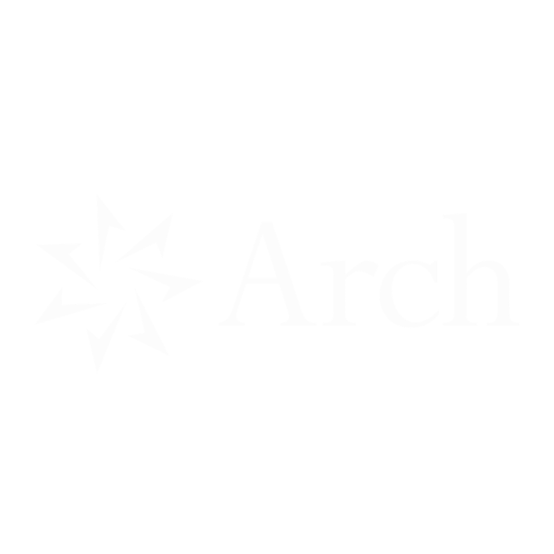 Logotipo con un diseño de estrellas y la palabra 'Arch' en letras grandes y blancas.