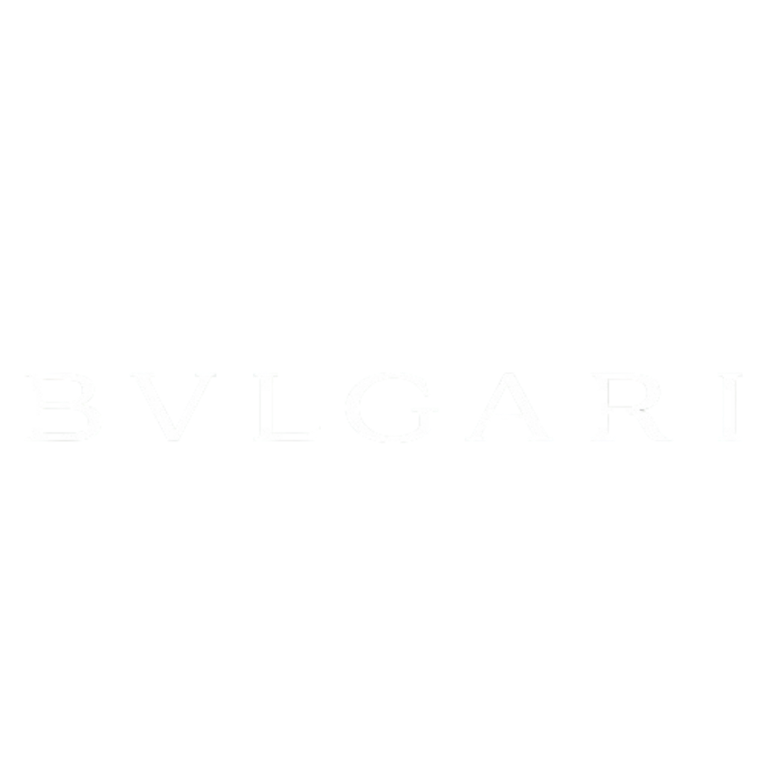 Logotipo de Bvlgari en letras negras sobre fondo blanco.