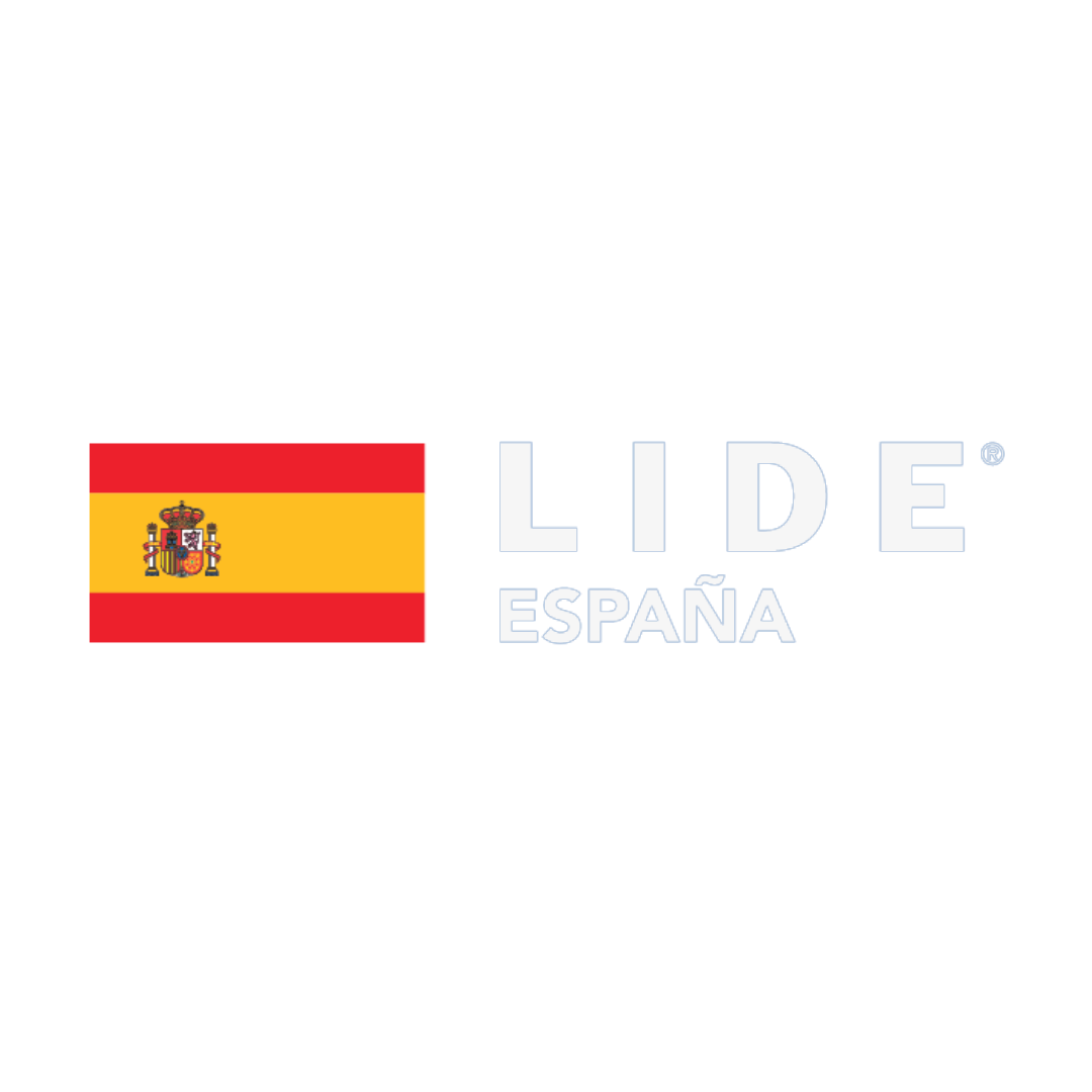 Logo de LIDE España, marca con la cual hemos trabajado.