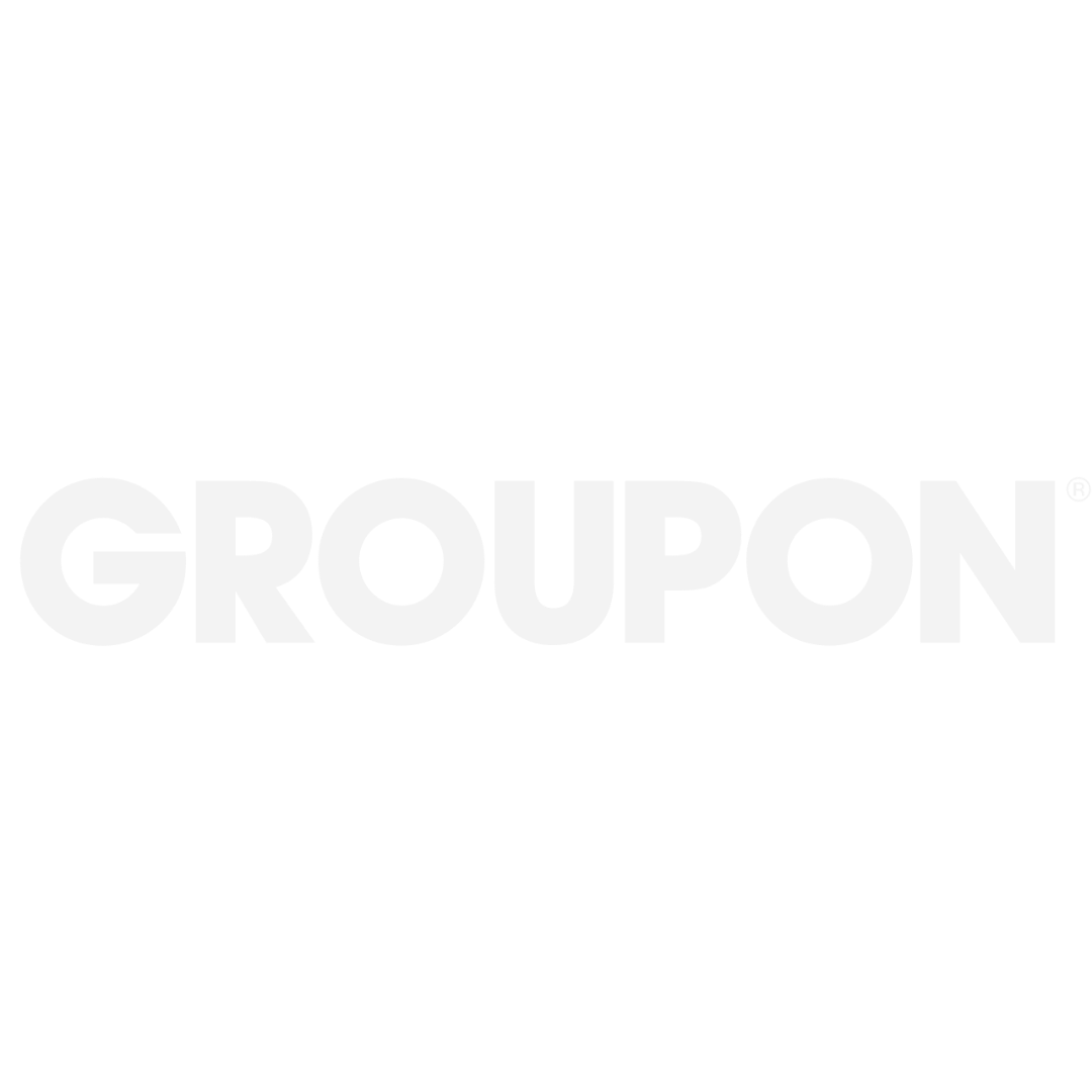 Groupon logo, empresa con la que hemos trabajado.