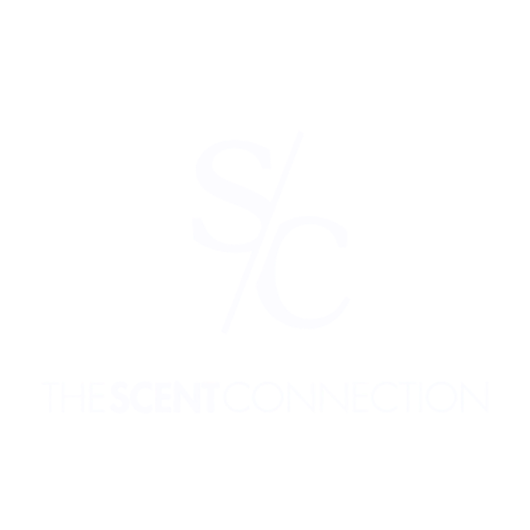 Logotipo de "The Scent Connection" con las letras "SC" estilizadas y una barra diagonal entre ellas.