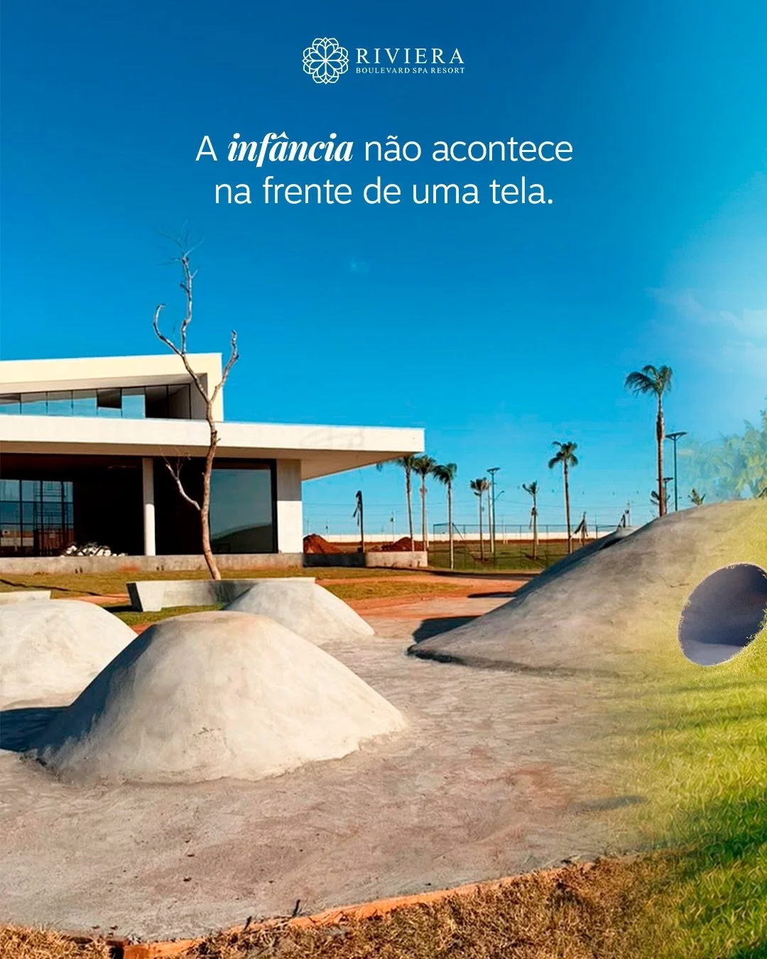 As melhores lembran&ccedil;as da inf&acirc;ncia n&atilde;o cabem em uma tela. Elas acontecem correndo, brincando, fazendo amigos e descobrindo o mundo ao ar livre. 

No Riviera Boulevard Spa Resort, cada espa&ccedil;o foi pensado para que as crian&cc