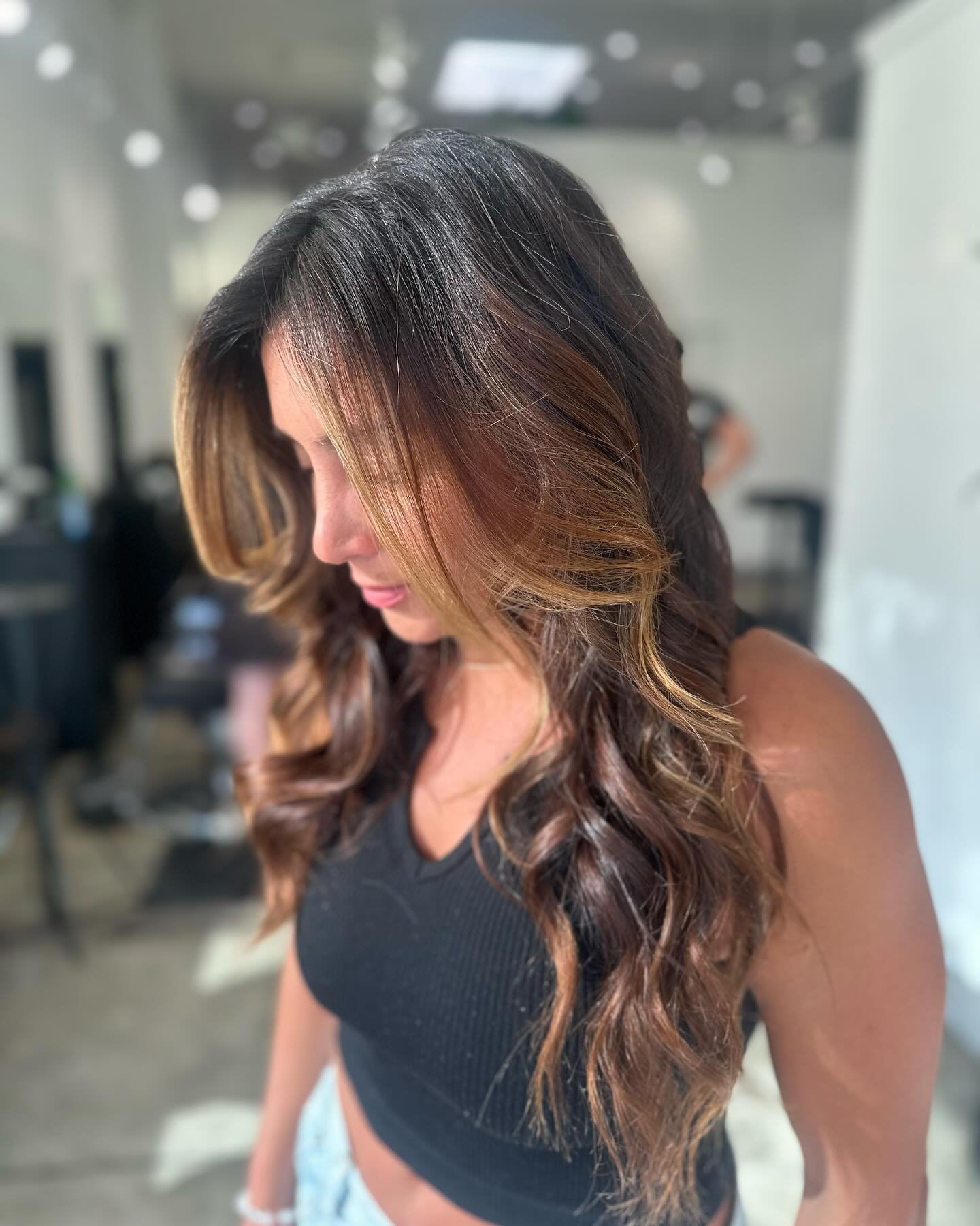 Root touch-up and gloss refresh by @blondebyjohnny ! ( yes we know. He does brunettes as well!!) healthy hair all spring and summer 😉 

With summer around the corner, you deserve to feel and look your best 🫶🏼 Book your next appointment now! While 