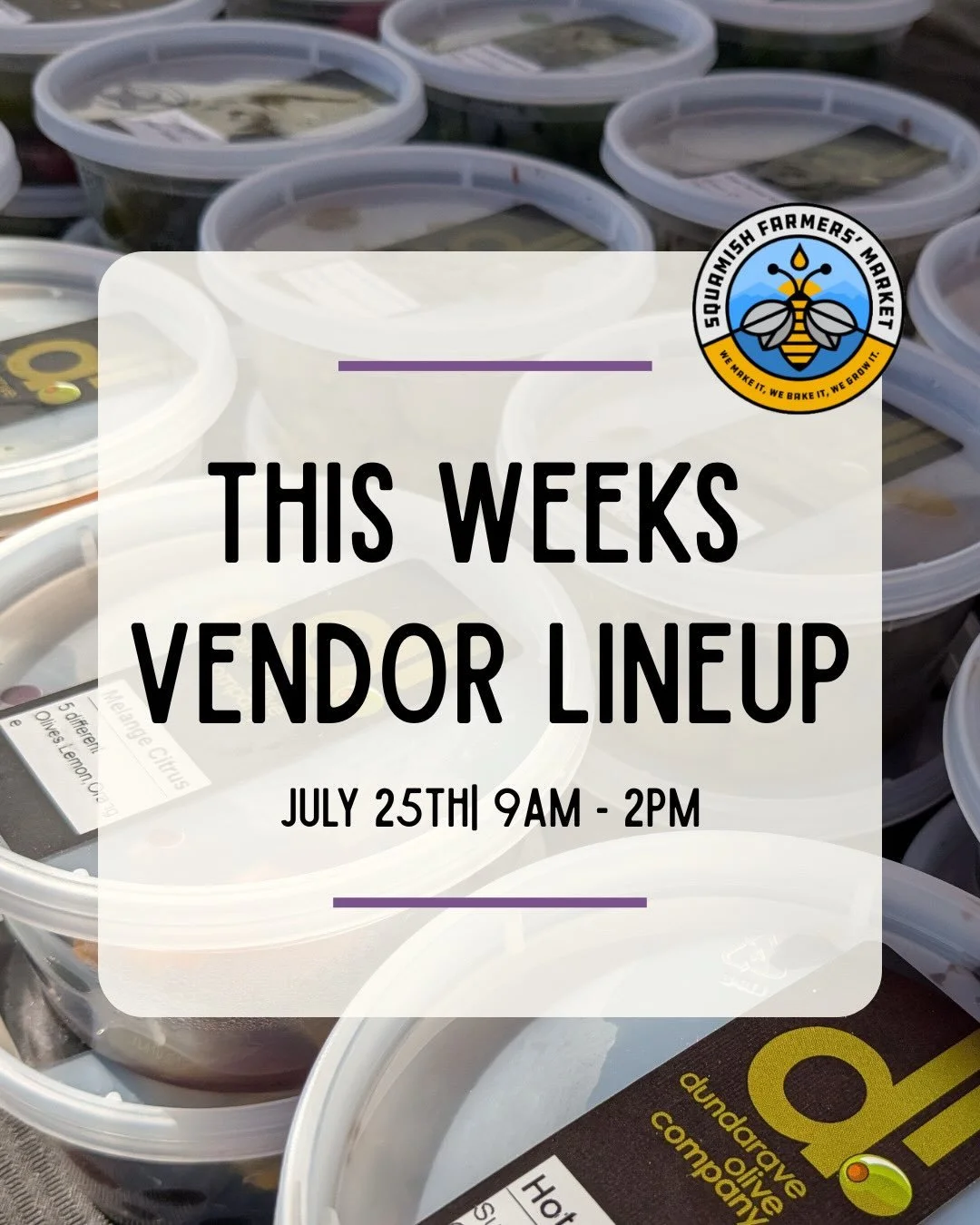 Who&rsquo;s joining us this weekend!? 🎉

There is rain in the forecast but that won&rsquo;t slow us down. Get your gear on and come grab the goods!

This market has it all - sweet corn, juicy berries and stone fruit, crisp veg, gorgeous flowers, pan