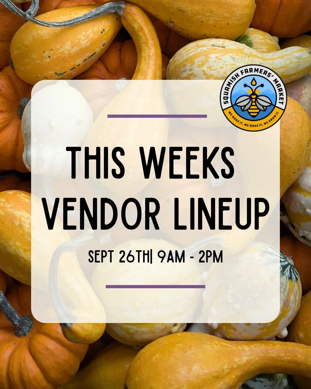 🍁BRB, trading summer berries for autumn squash 🍁
Support local, eat seasonal.

Our market is fully stocked and ready to welcome you with an incredible lineup of local talent. 

🌾 The Harvest: Farm-fresh veggies, local meats, and sustainably caught