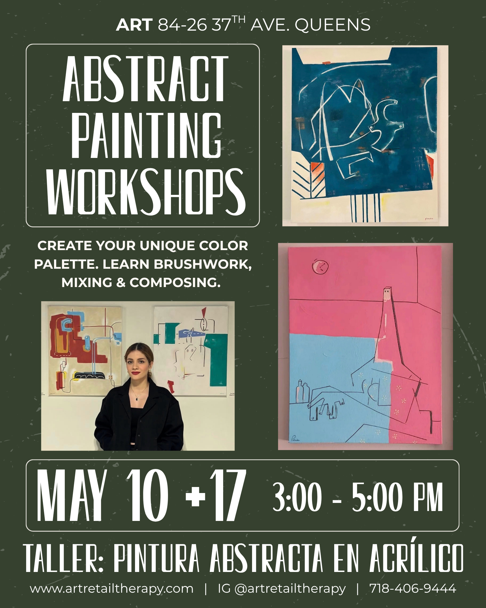 Abstract Painting Workshop in Acrylics w/ Pistachio / Taller de Pintura Abstracta en Acrílico (adultxs &amp; 13+)