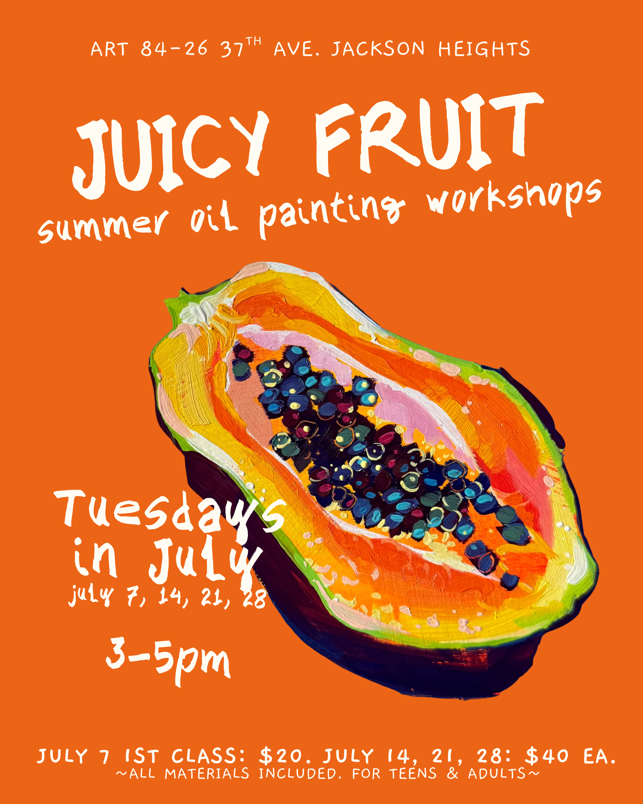 Juicy Fruit: Oil Workshops for the Midday Crowd (Fruity Oil Paintings Every Tuesday in July) Adults &amp; Teens
