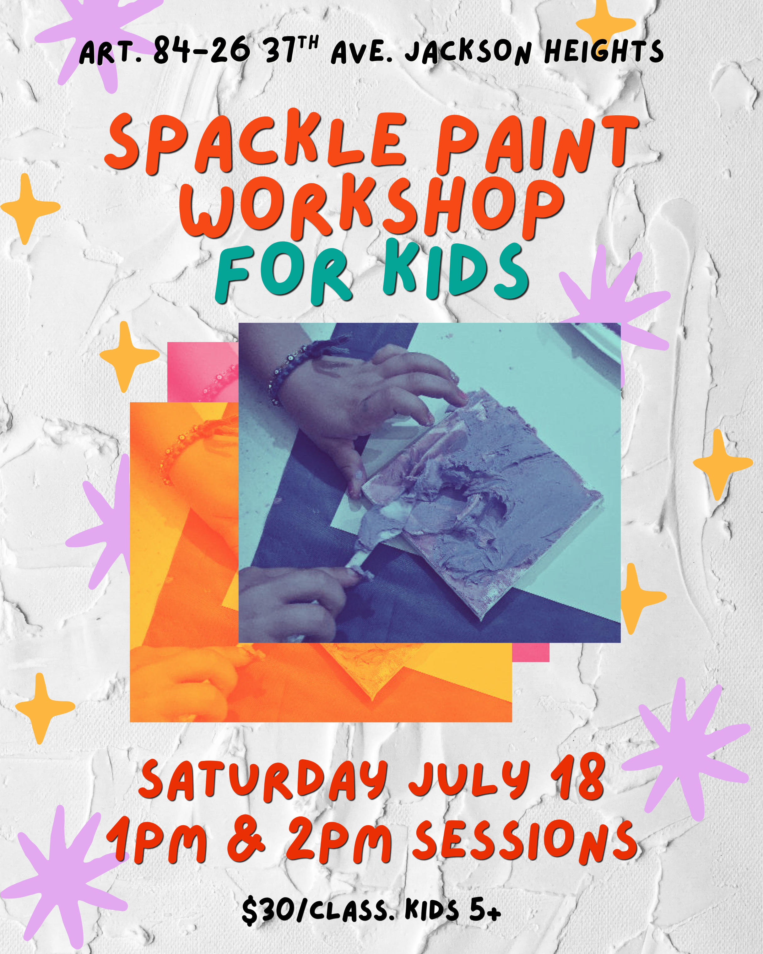 Textures! Plaster Painting Class for Kids and Teens / Taller de Pintura con Yeso para Niños - Edad/ages 5 - 14
