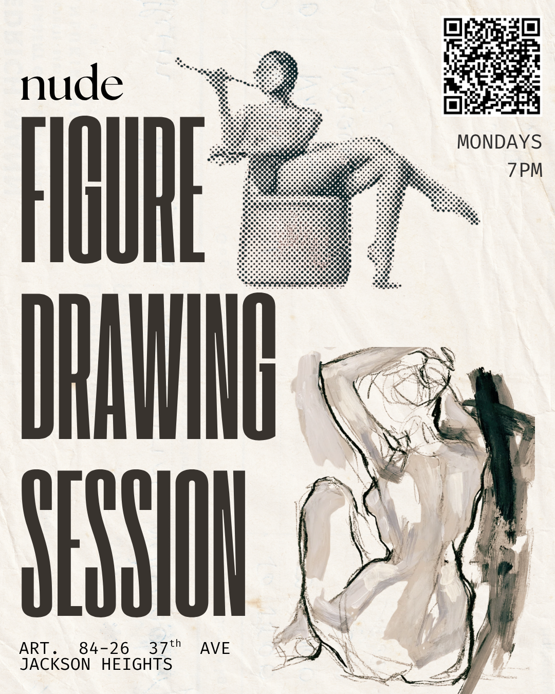 Figure Drawing Mondays / Sesion de Dibujo con Modelo (JH’s Drink &amp; Draw)