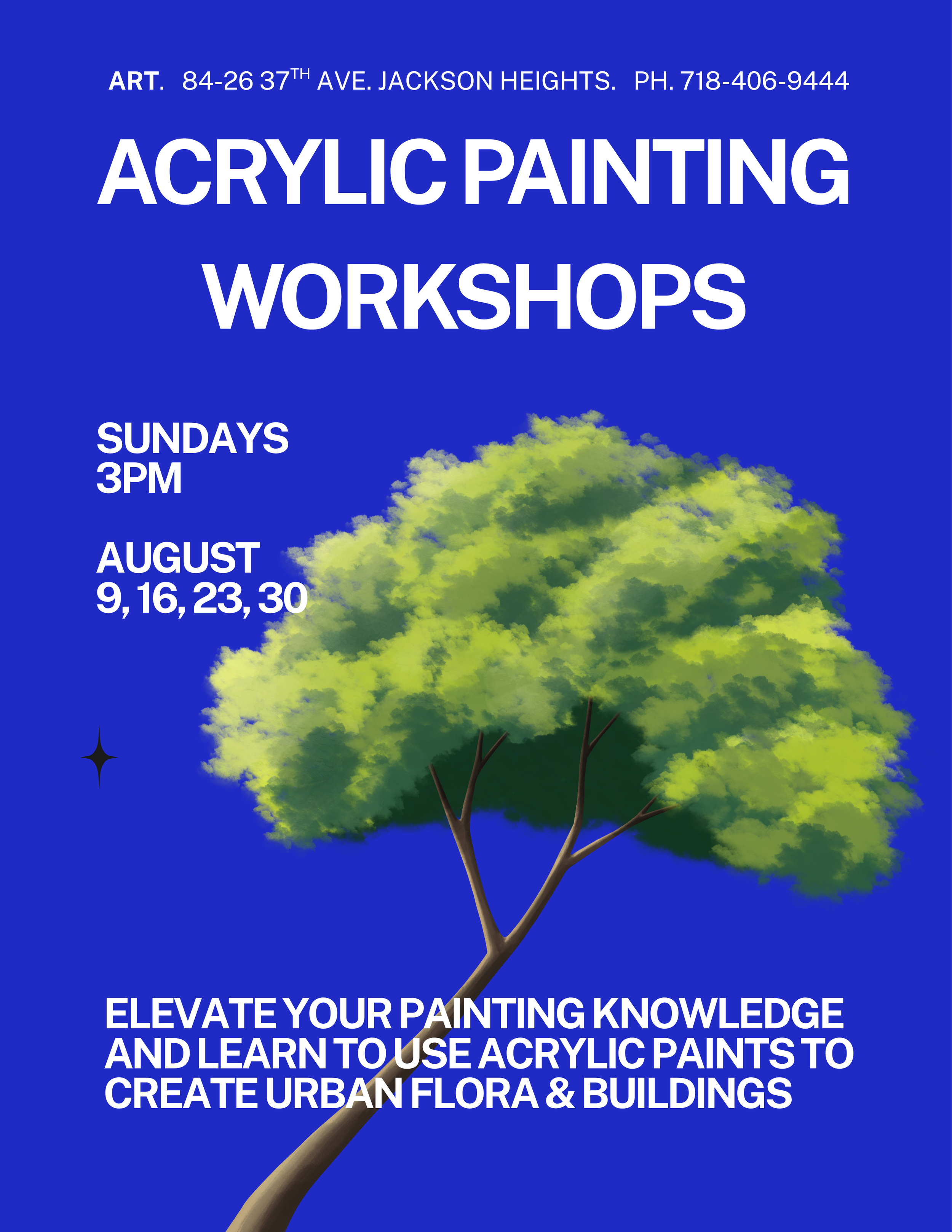 Acrylics Workshops: Painting The Neighborhood (Urban Flora & Buildings) / Talleres de Pintura Acrilica: Refinando El Arte con La Ciudad de Inspiracion