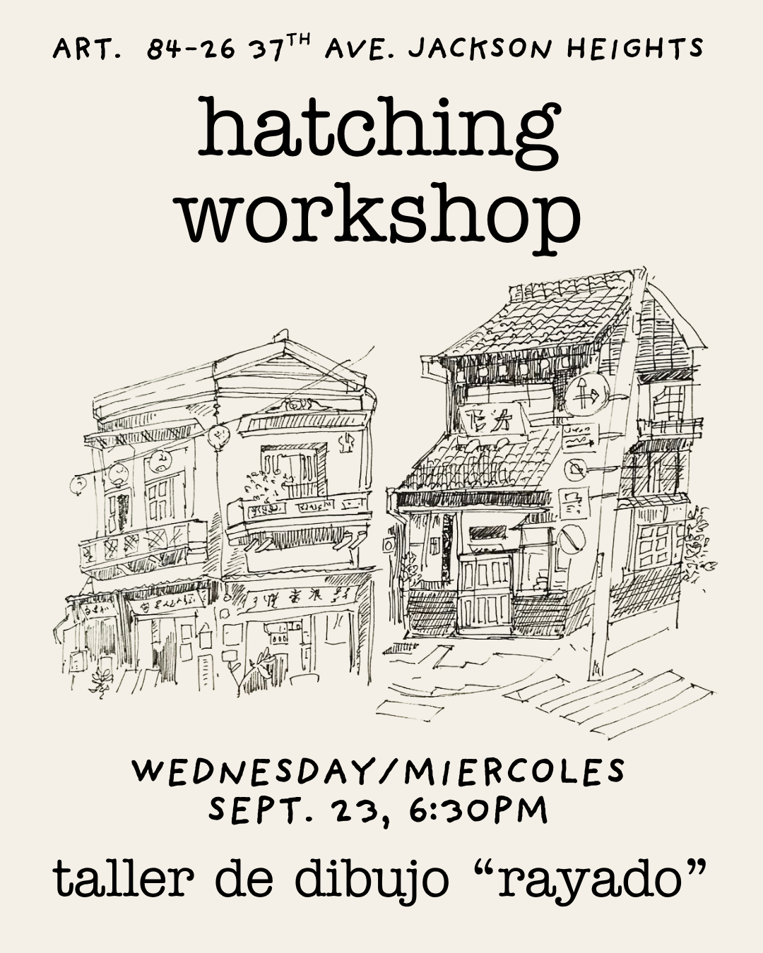 Hatching: Sketching Workshop - September 23 @ 6:30PM