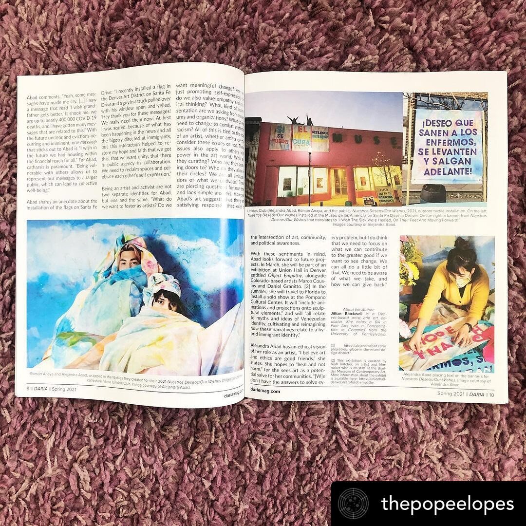 Thanks @dariaartmagazine ! Posted @withregram &bull; @thepopeelopes I picked up the new issue of @dariaartmagazine from the printer today! The wraparound cover is a detail image of a painting by @melissafurness 😊 I&rsquo;ll be distributing copies to