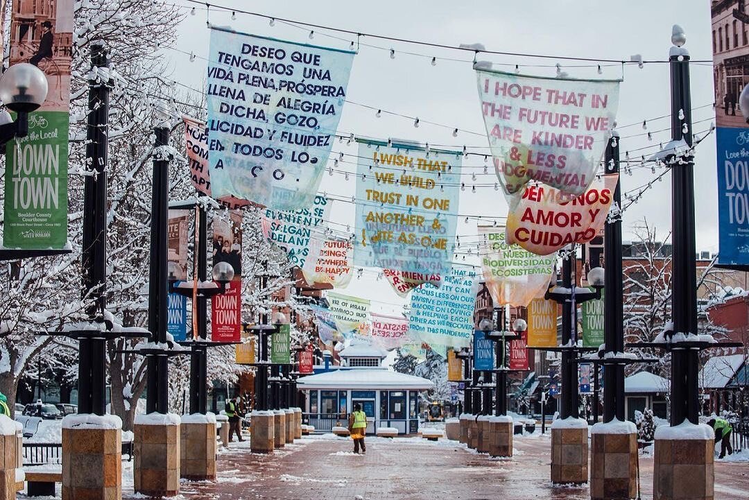 Posted @withregram &bull; @bmoca Our Wishes | Nuestros Deseos after the snow 😍 Have you walked #pearlstreetmall lately?
&bull;
Art installation by Abad_Anaya, presented in partnership with @downtownboulder Foundation
📸: @yeahkaren